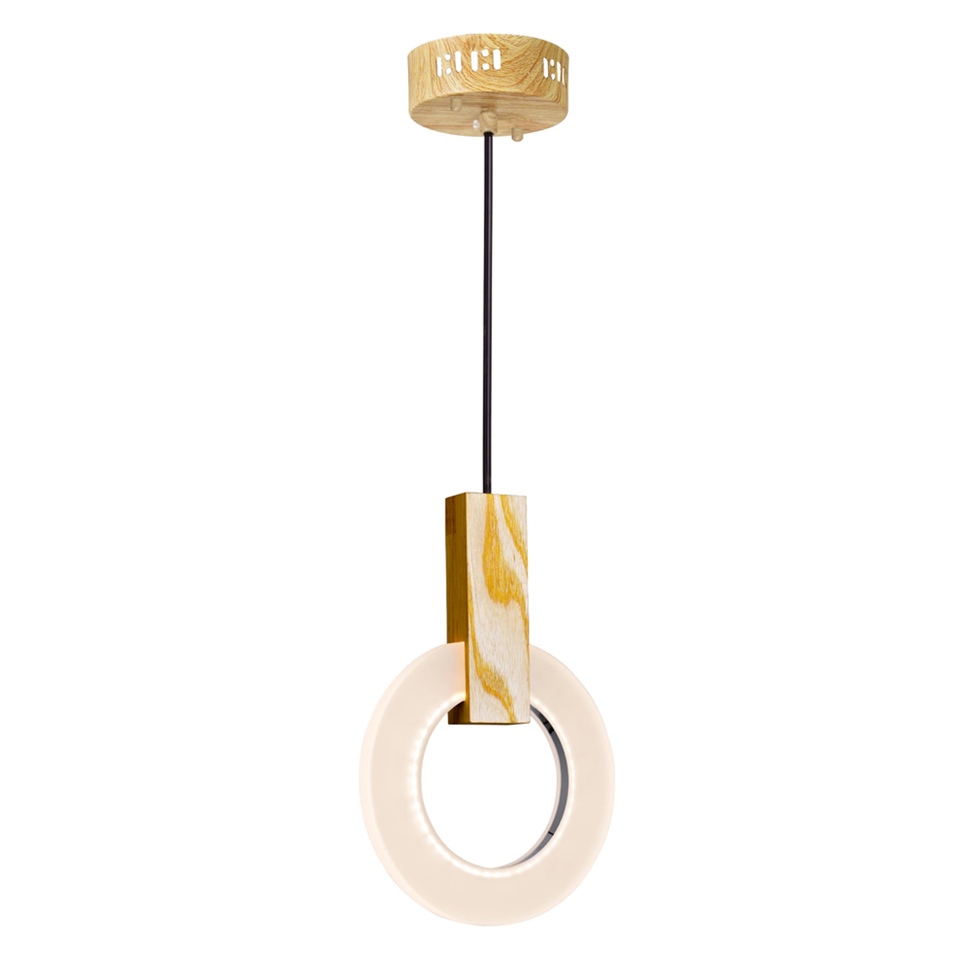 Anello LED Mini Pendant With White Oak Finish
