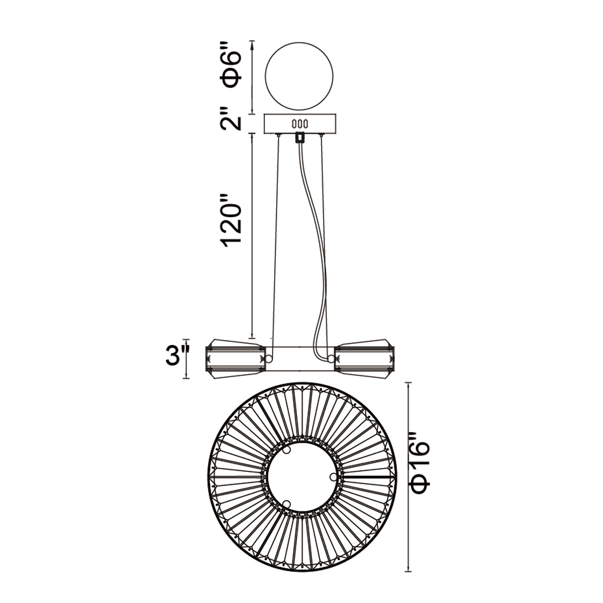 Bjoux LED Chandelier With Sun Gold Finish