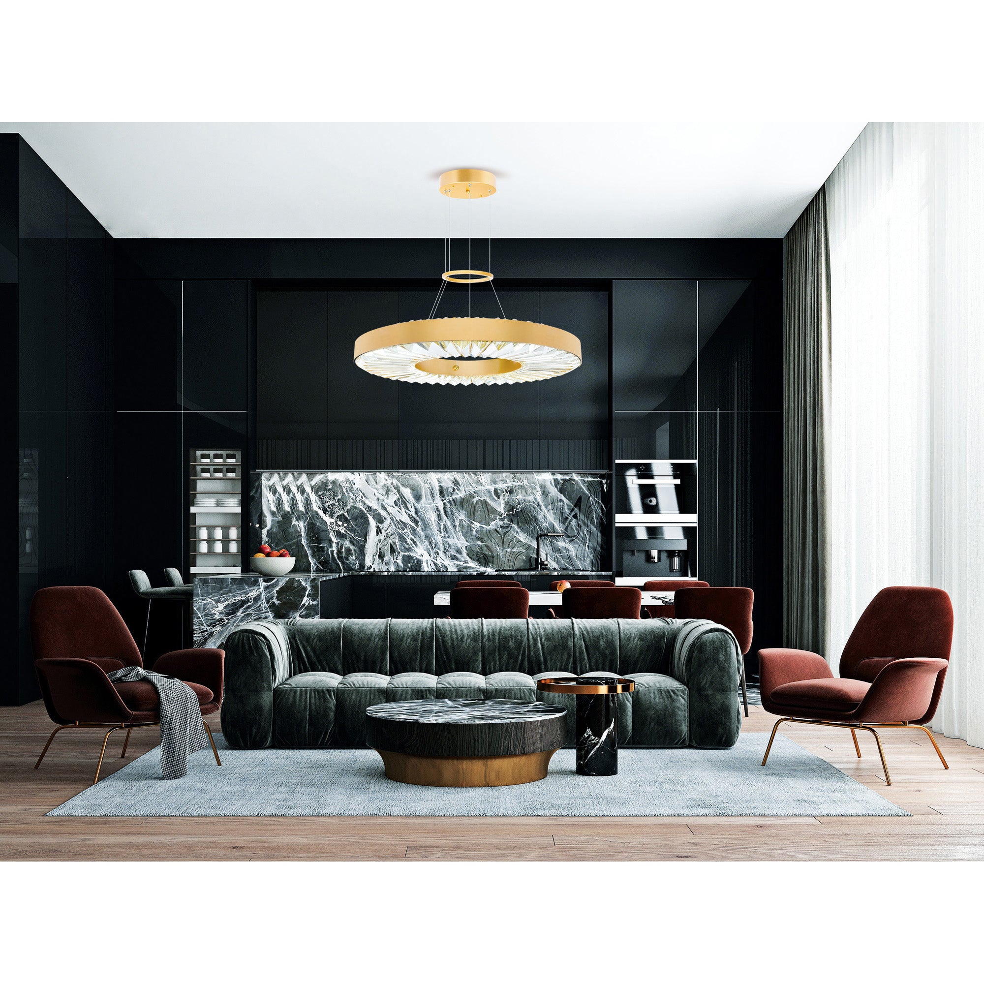 Bjoux LED Chandelier With Sun Gold Finish