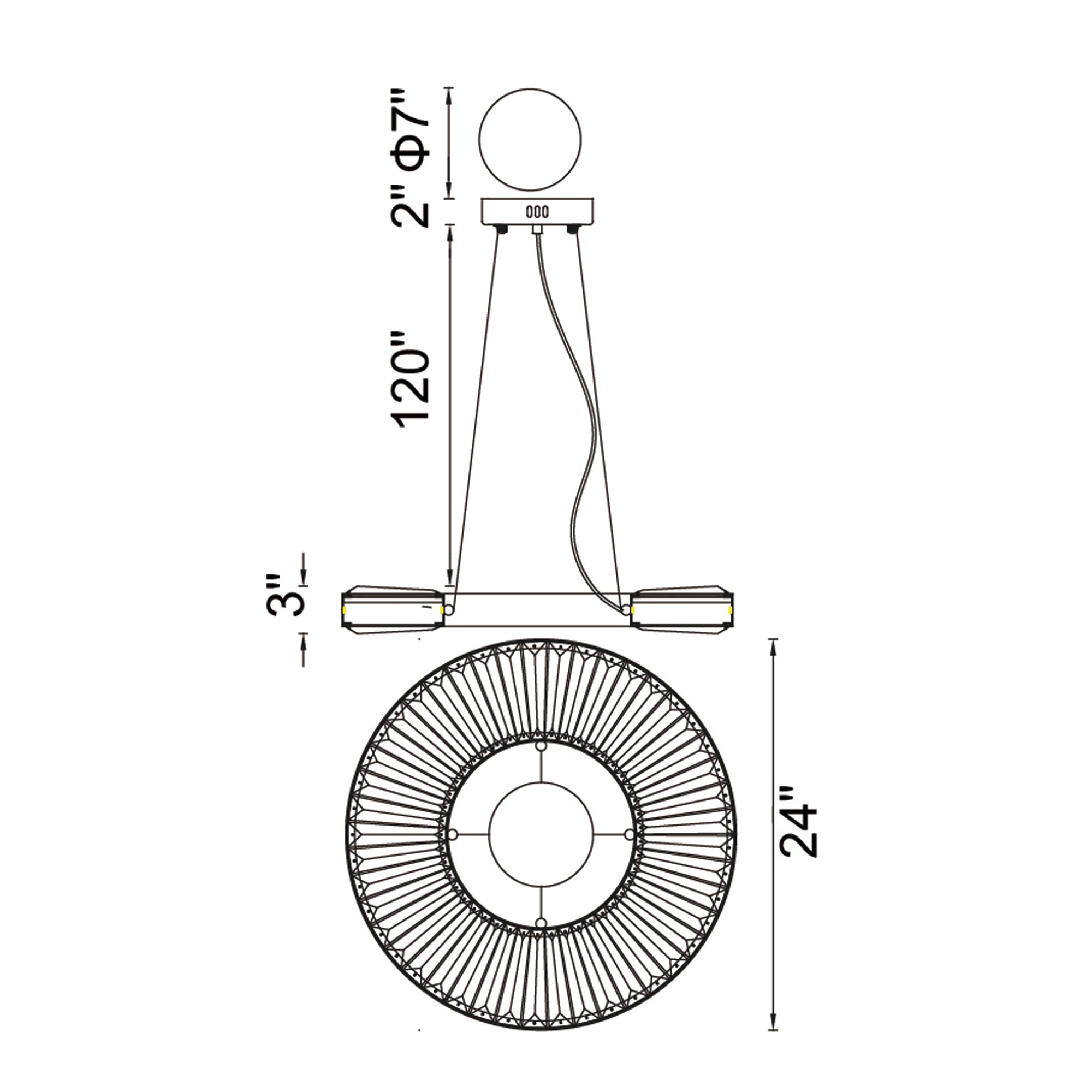 Bjoux LED Chandelier With Sun Gold Finish