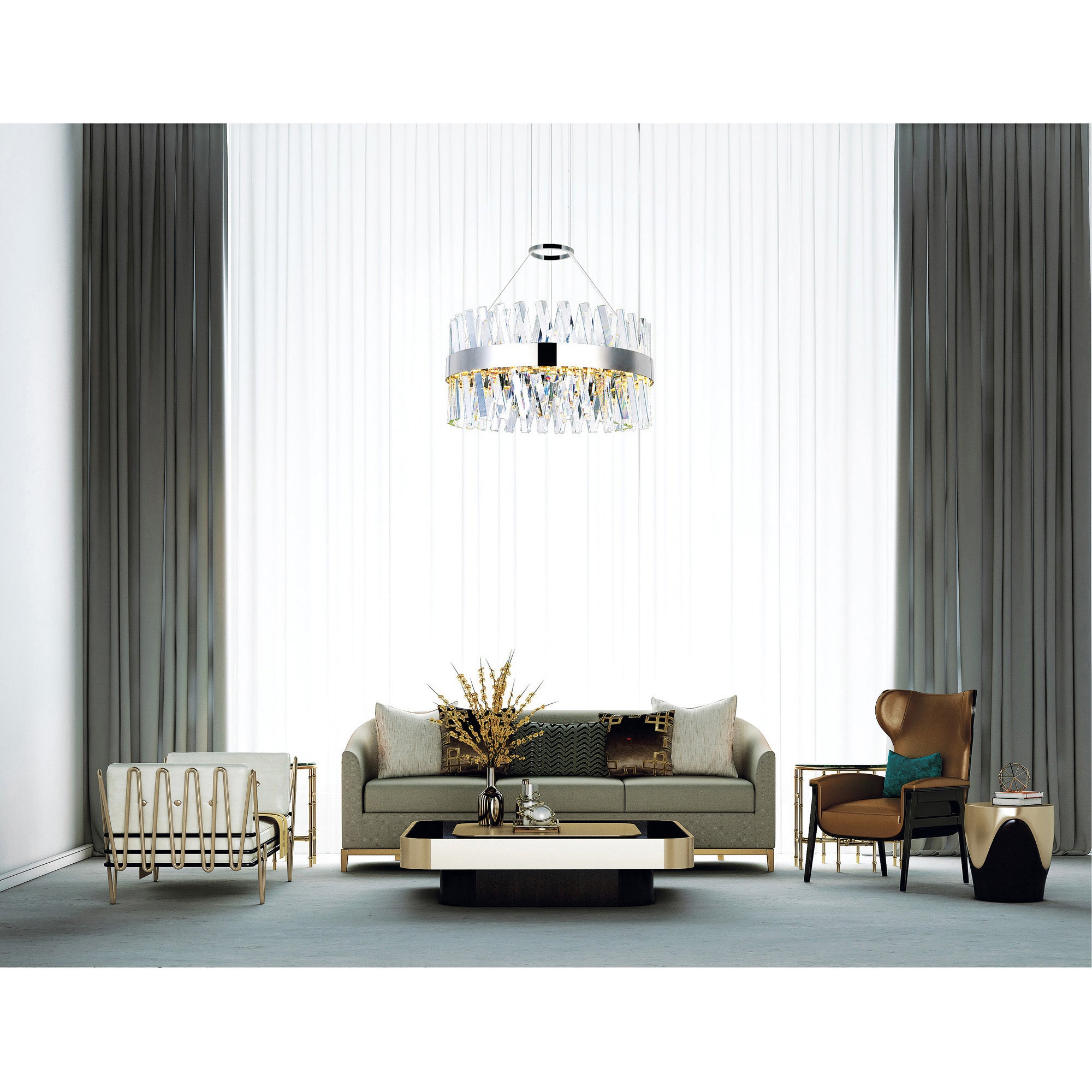 Glace Integrated LED 24in Chrome Chandelier