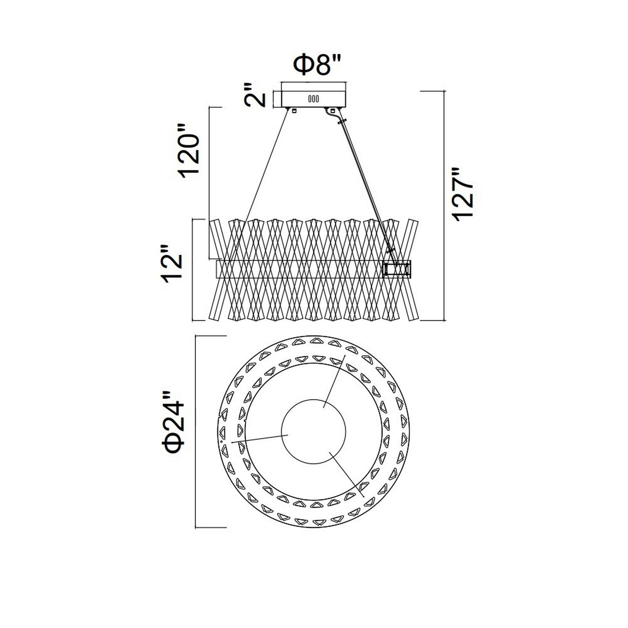 Glace Integrated LED 24in Chrome Chandelier