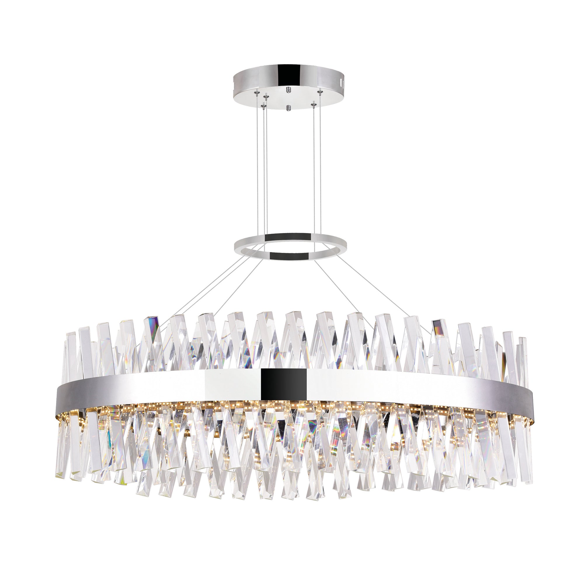 Glace Integrated LED 40in Round Chrome Chandelier