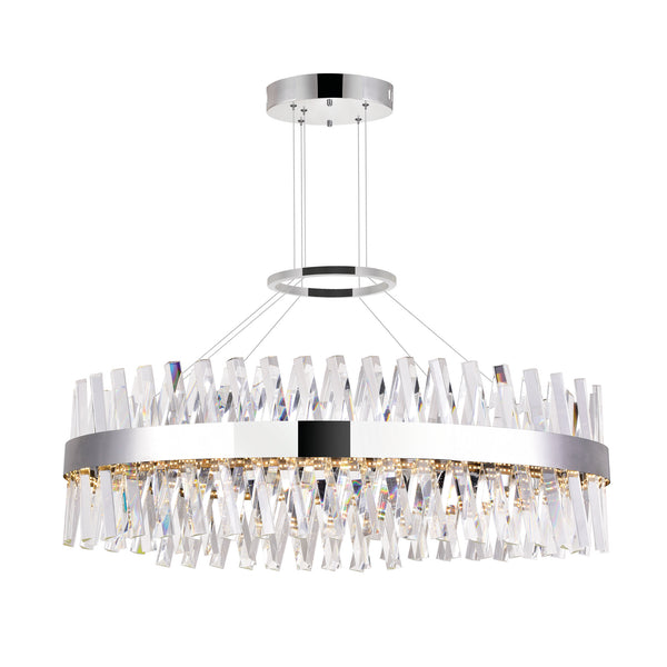 Glace Integrated LED 40in Round Chrome Chandelier