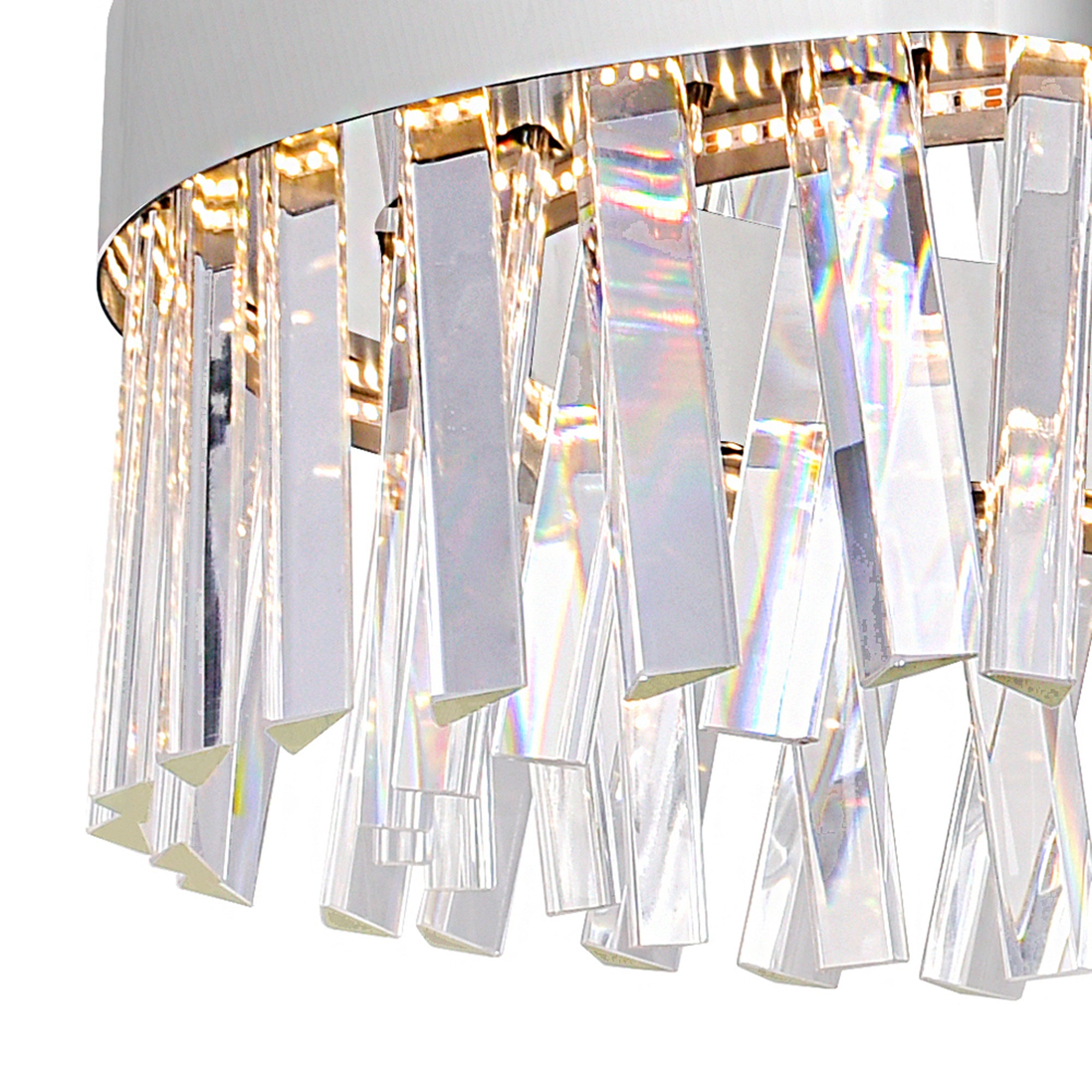Glace Integrated LED 40in Curved Chrome Chandelier