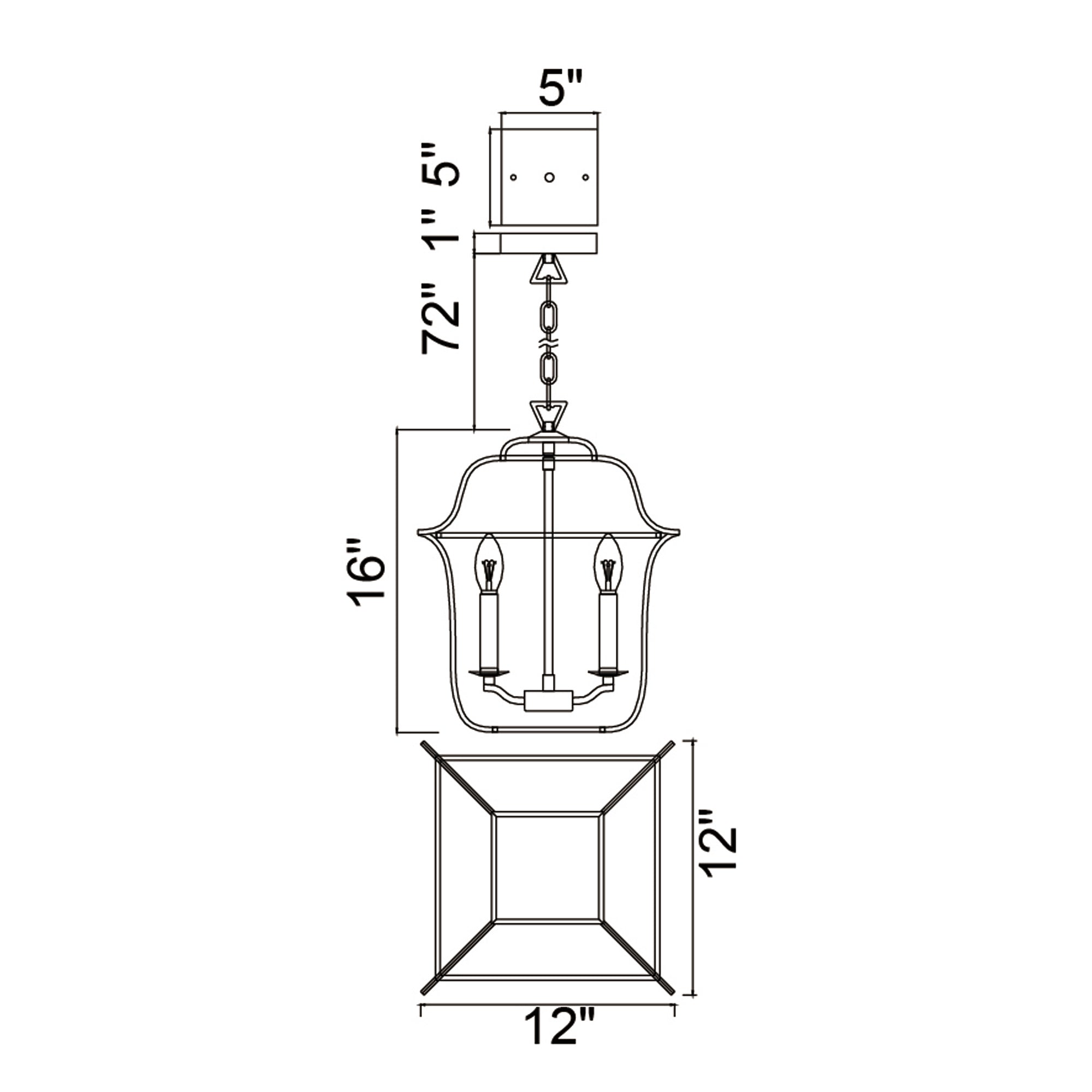 Tudor 3 Light 12in Satin Gold & Black Pendant