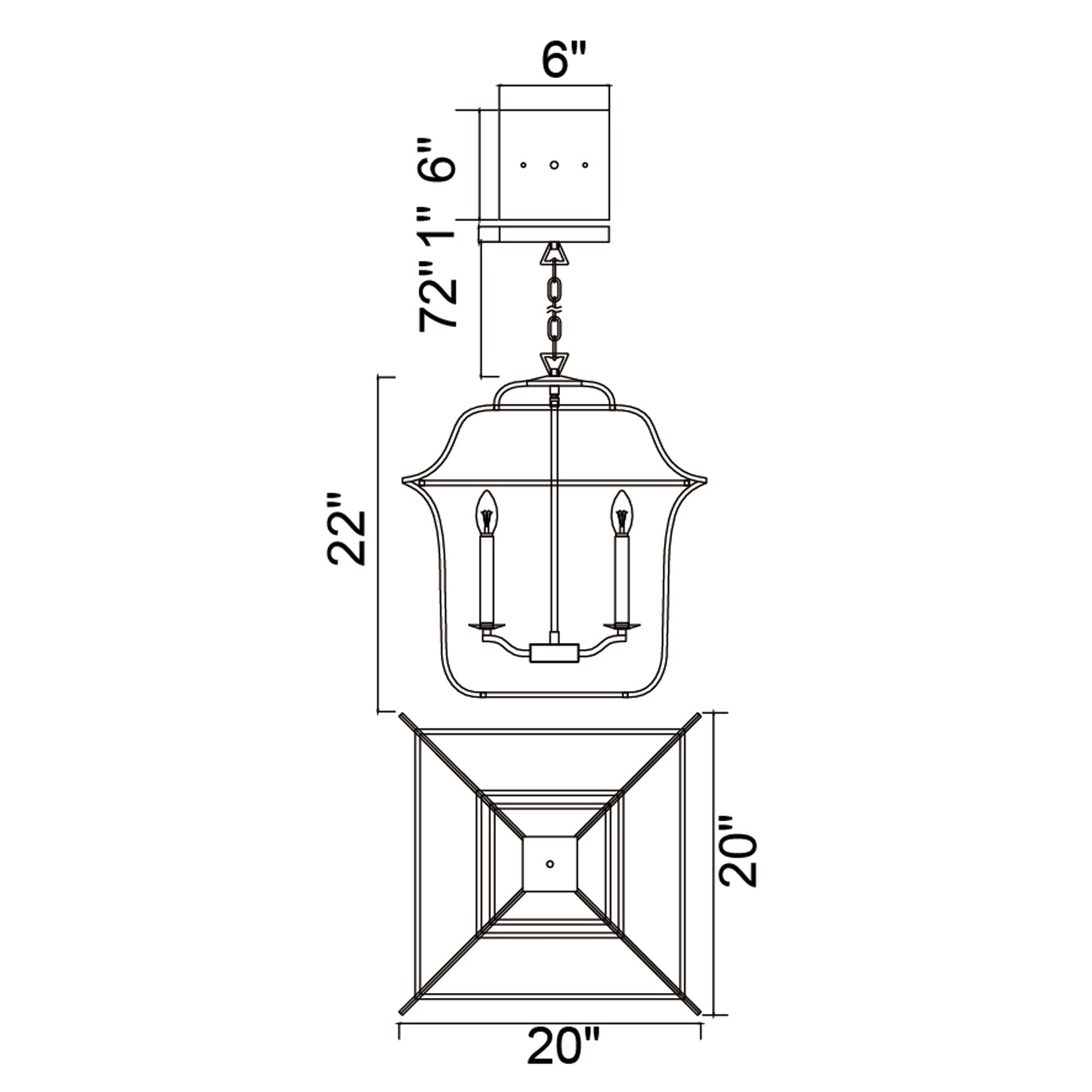 Tudor 6 Light 20in Satin Gold & Black Chandelier