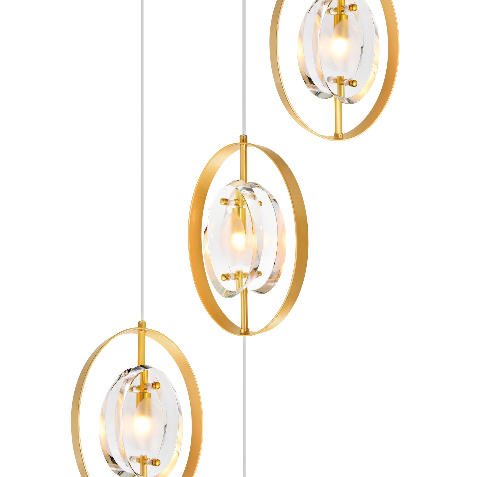 Iris 9 Light Pendant With Sun Gold Finish