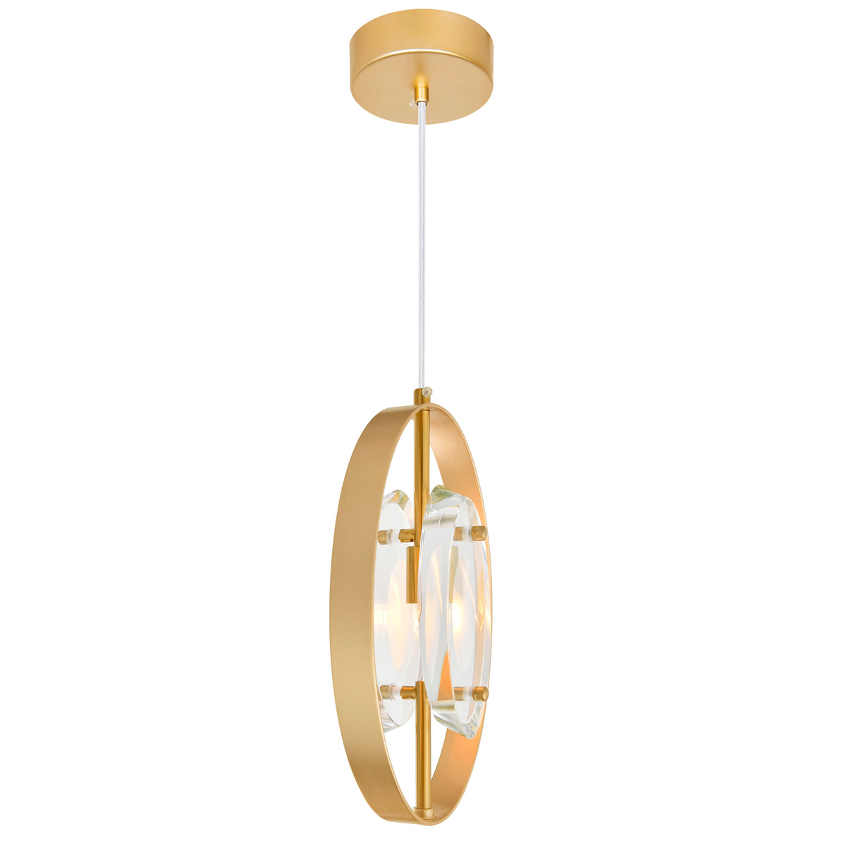 Iris 1 Light Mini Pendant With Sun Gold Finish