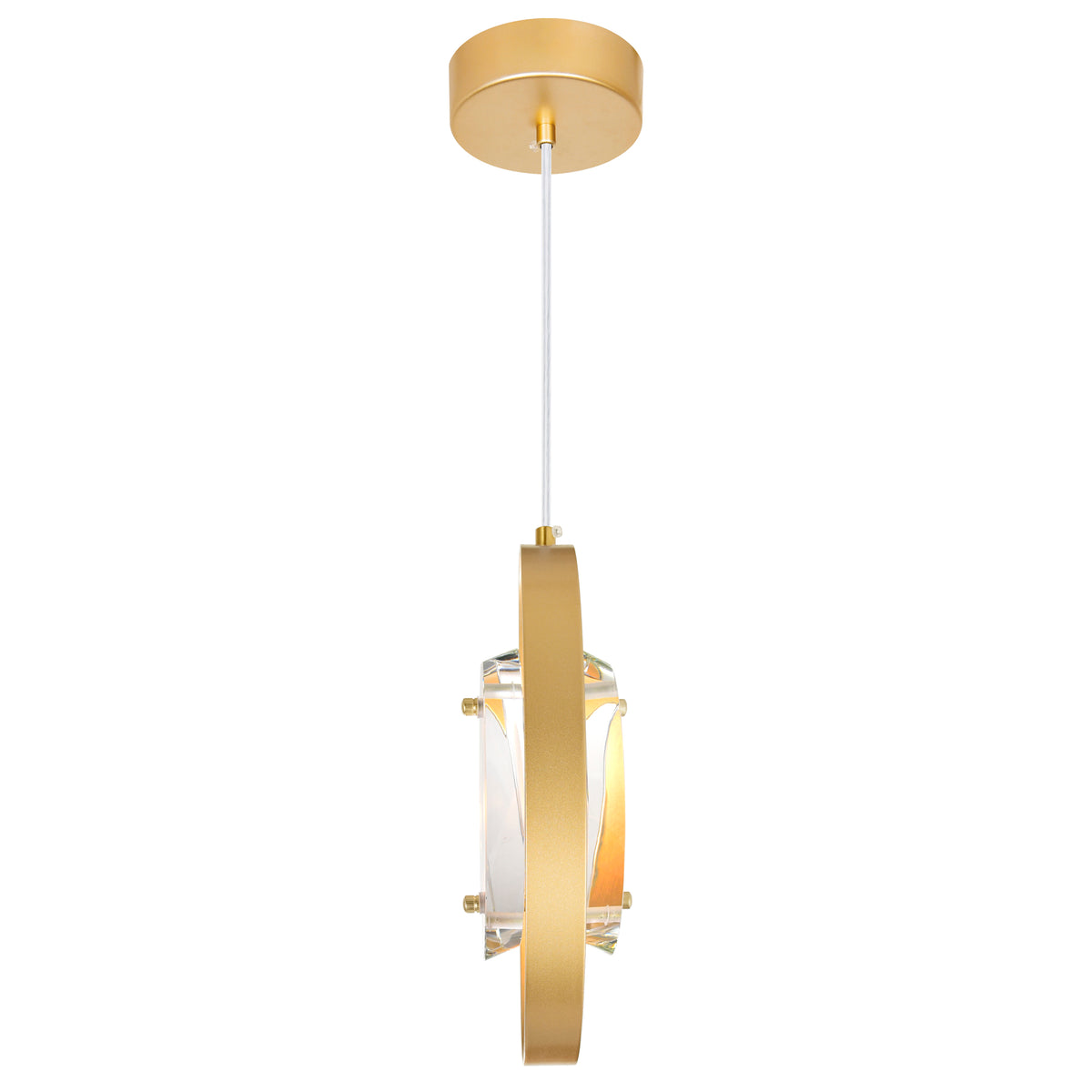 Iris 1 Light Mini Pendant With Sun Gold Finish