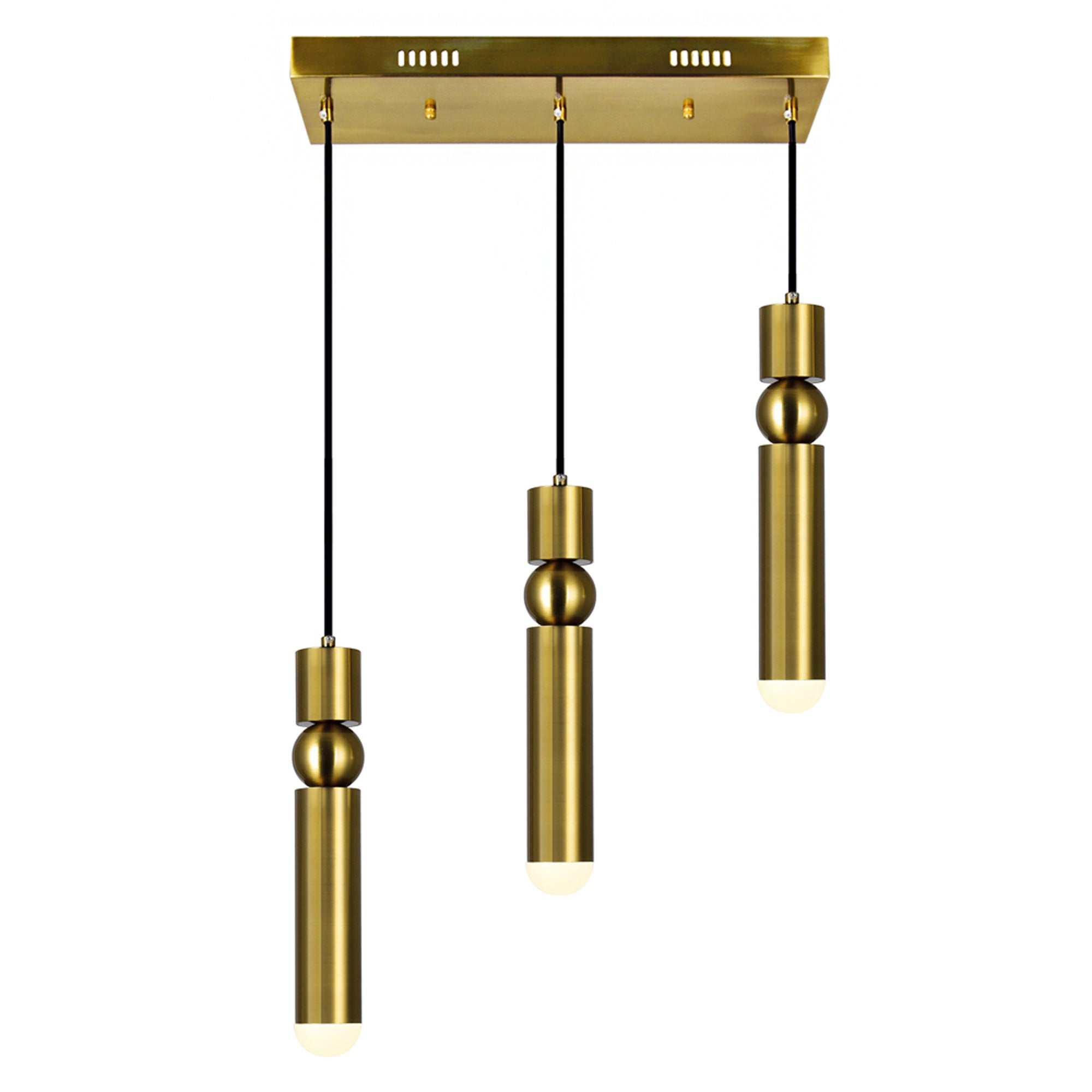 Chime LED Island/Pool Table Chandelier With Brass Finish