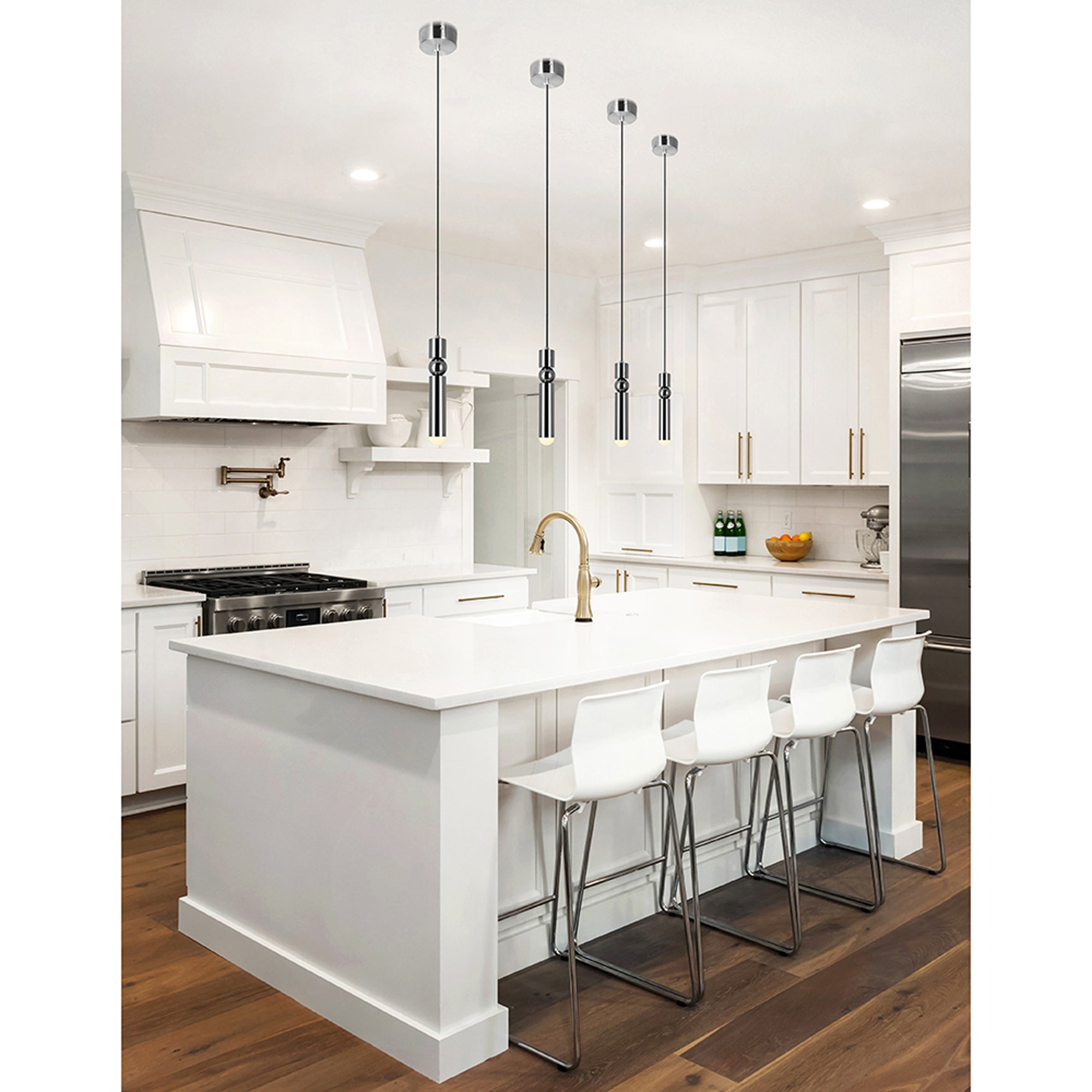 Chime Integrated LED Polished Nickel Mini Pendant