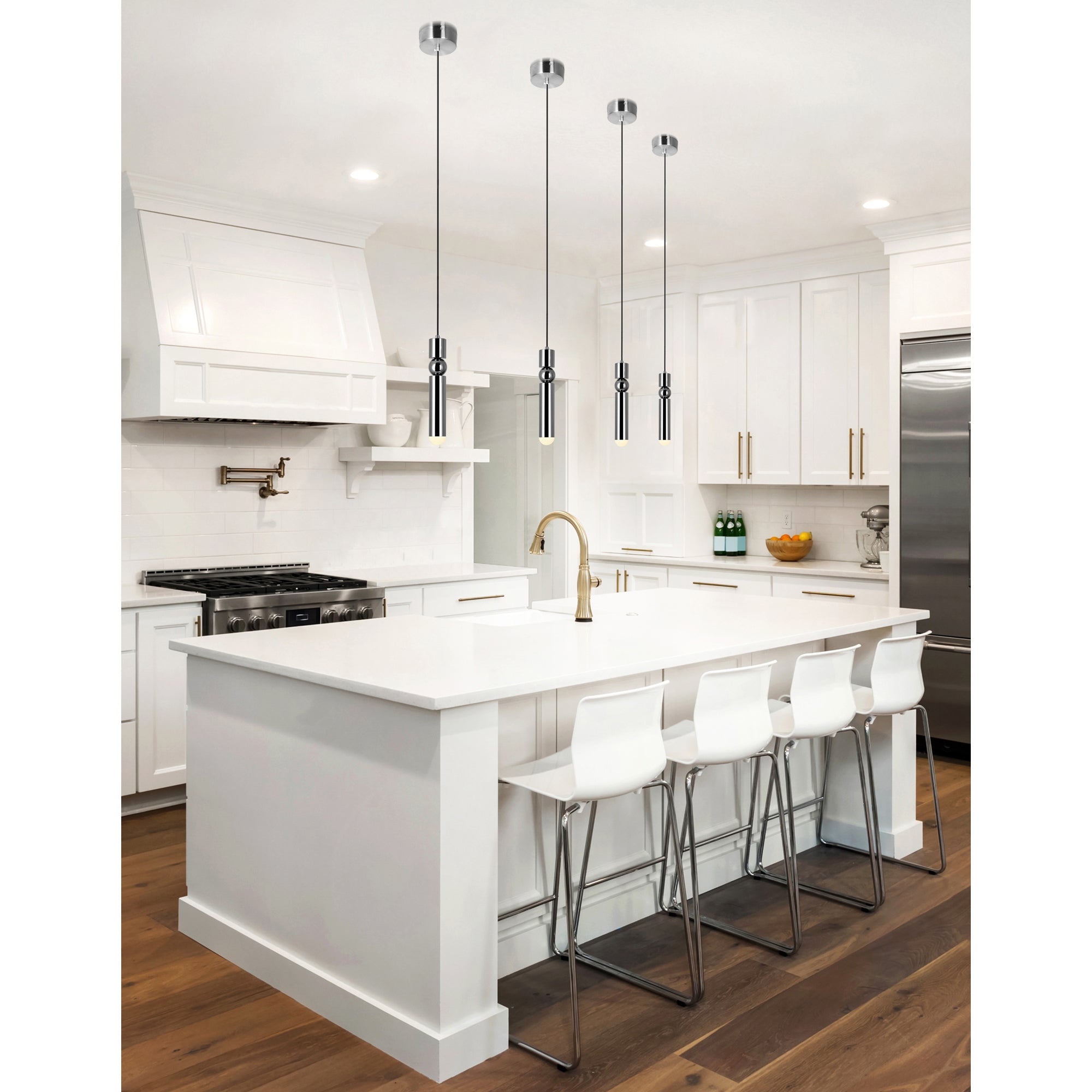 Chime Integrated LED Polished Nickel Mini Pendant