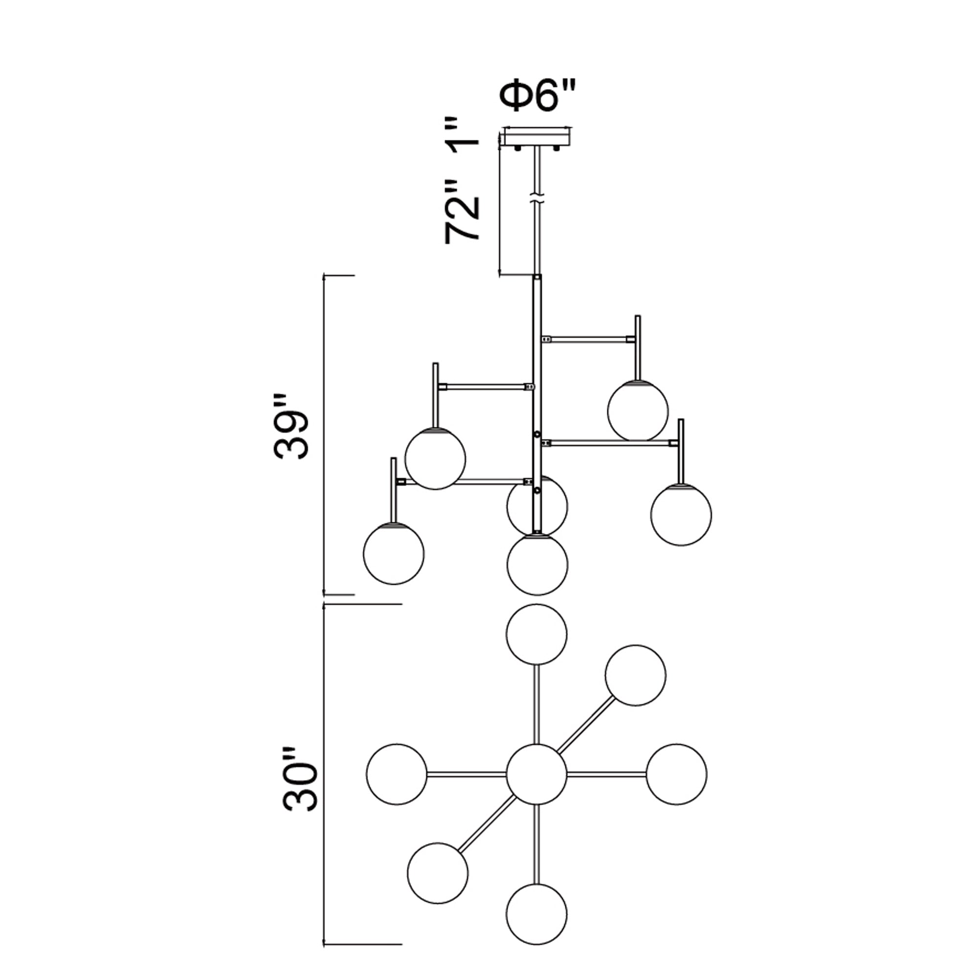 Tourch 7 Light 36in Medallion Gold Chandelier
