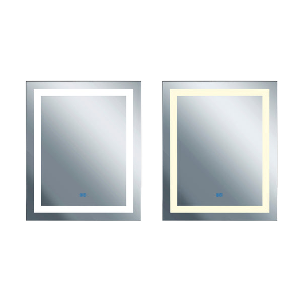 Abril Rectangular 32x40in Matte White Integrated LED Mirror