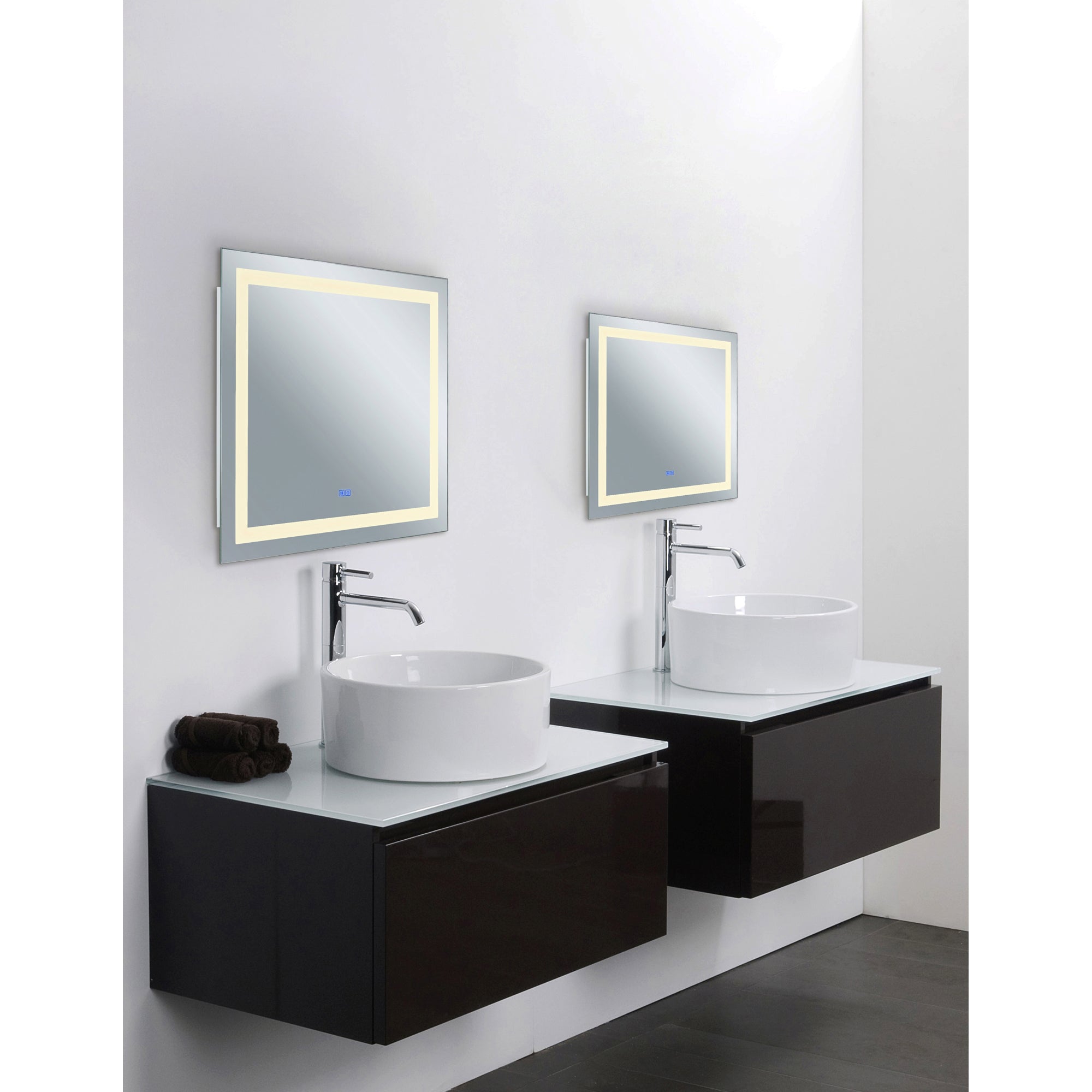 Abril Square 36x36in Matte White Integrated LED Mirror