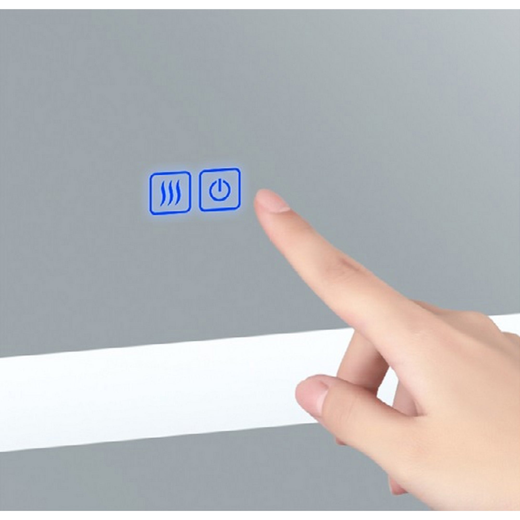 Abril Rectangular 40x36in Matte White Integrated LED Mirror