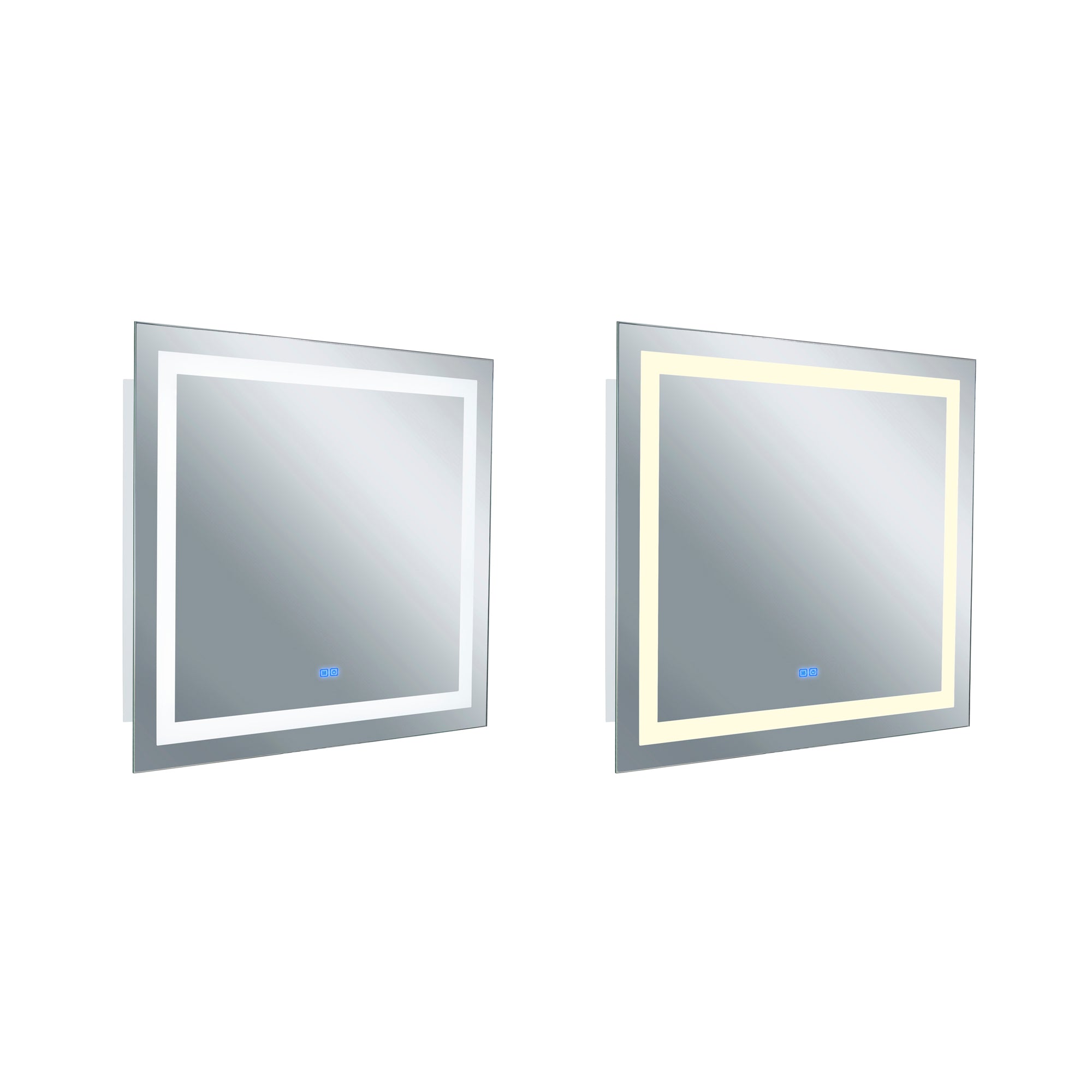 Abril Rectangular 40x36in Matte White Integrated LED Mirror