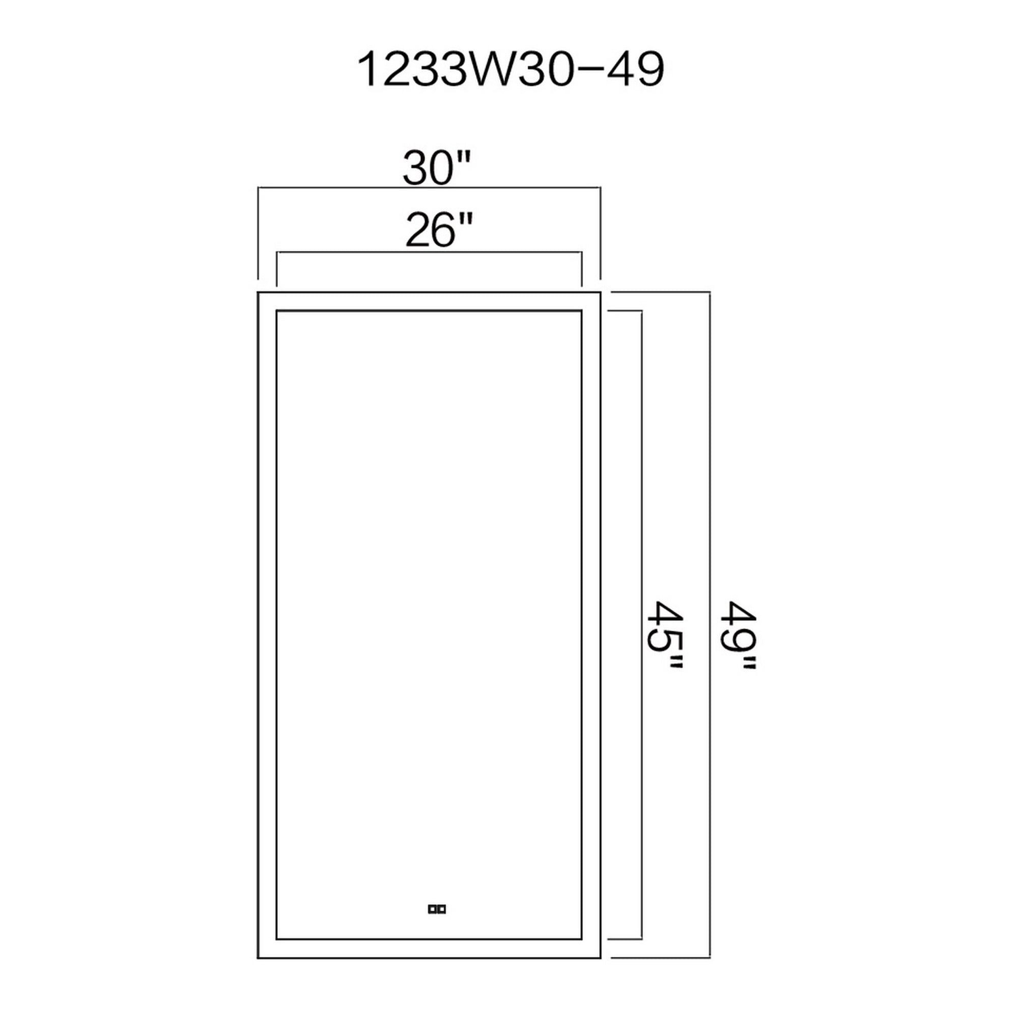 Abigail Rectangular 30x49in Matte White Integrated LED Mirror