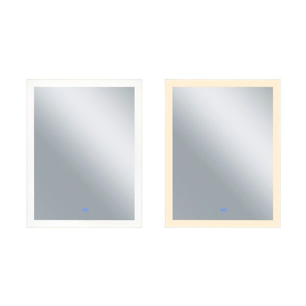 Abigail Rectangular 32x40in Matte White Integrated LED Mirror