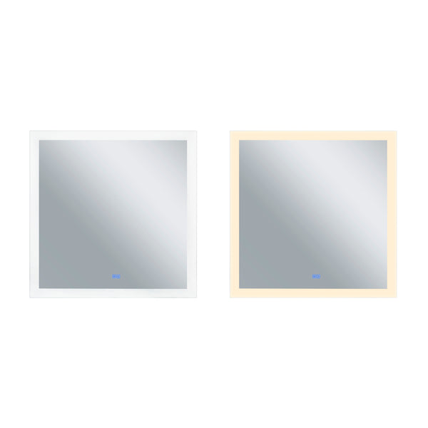 Abigail Square 36x36in Matte White Integrated LED Mirror