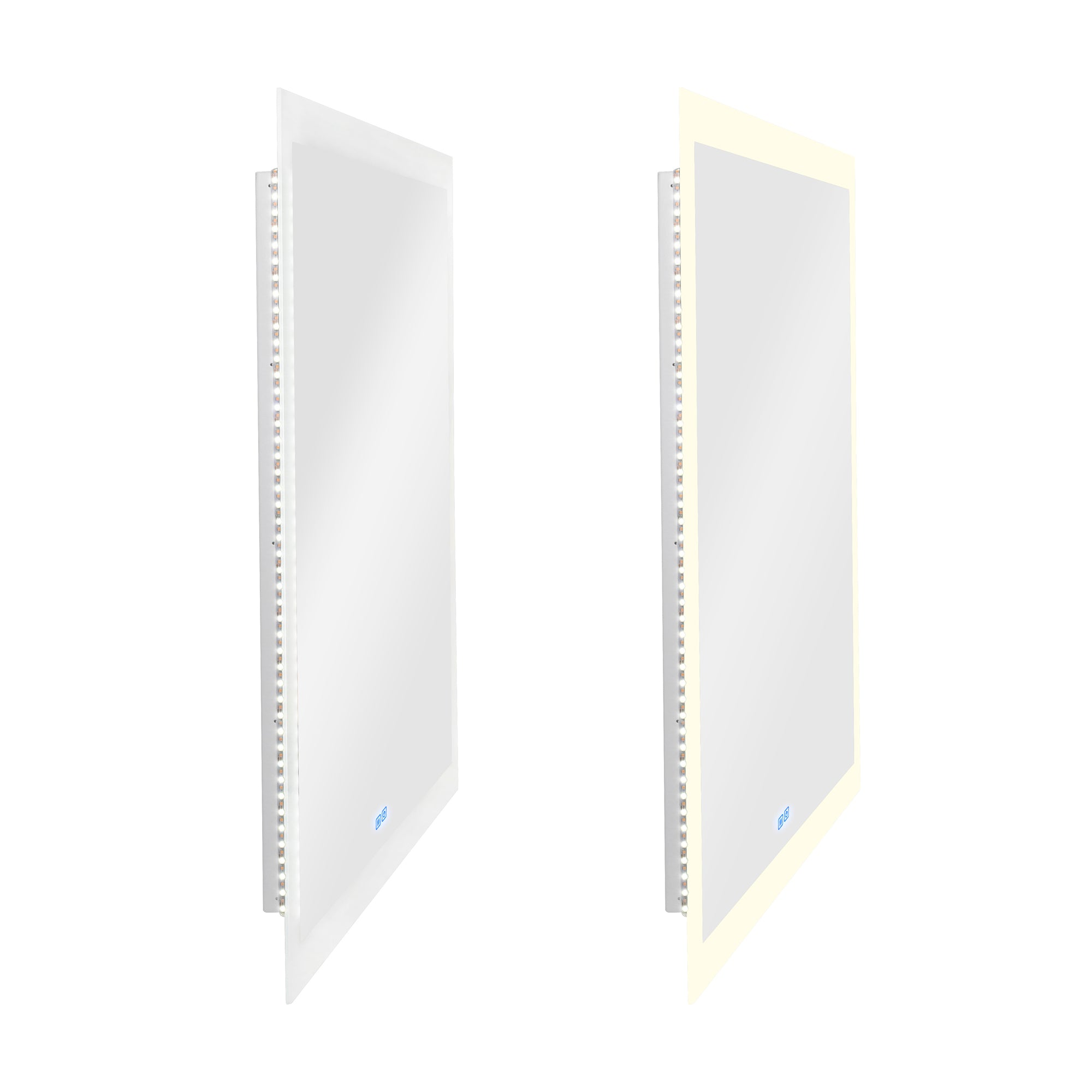 Abigail Rectangular 40x36in Matte White Integrated LED Mirror