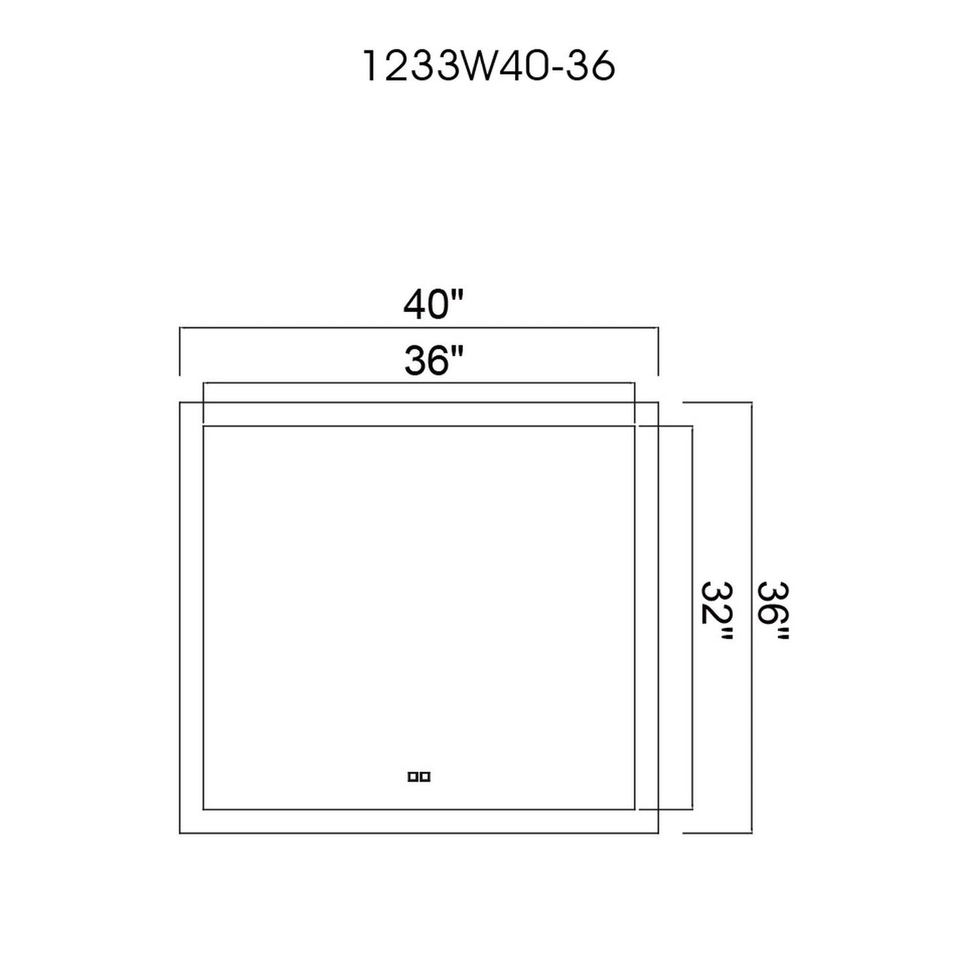 Abigail Rectangular 40x36in Matte White Integrated LED Mirror