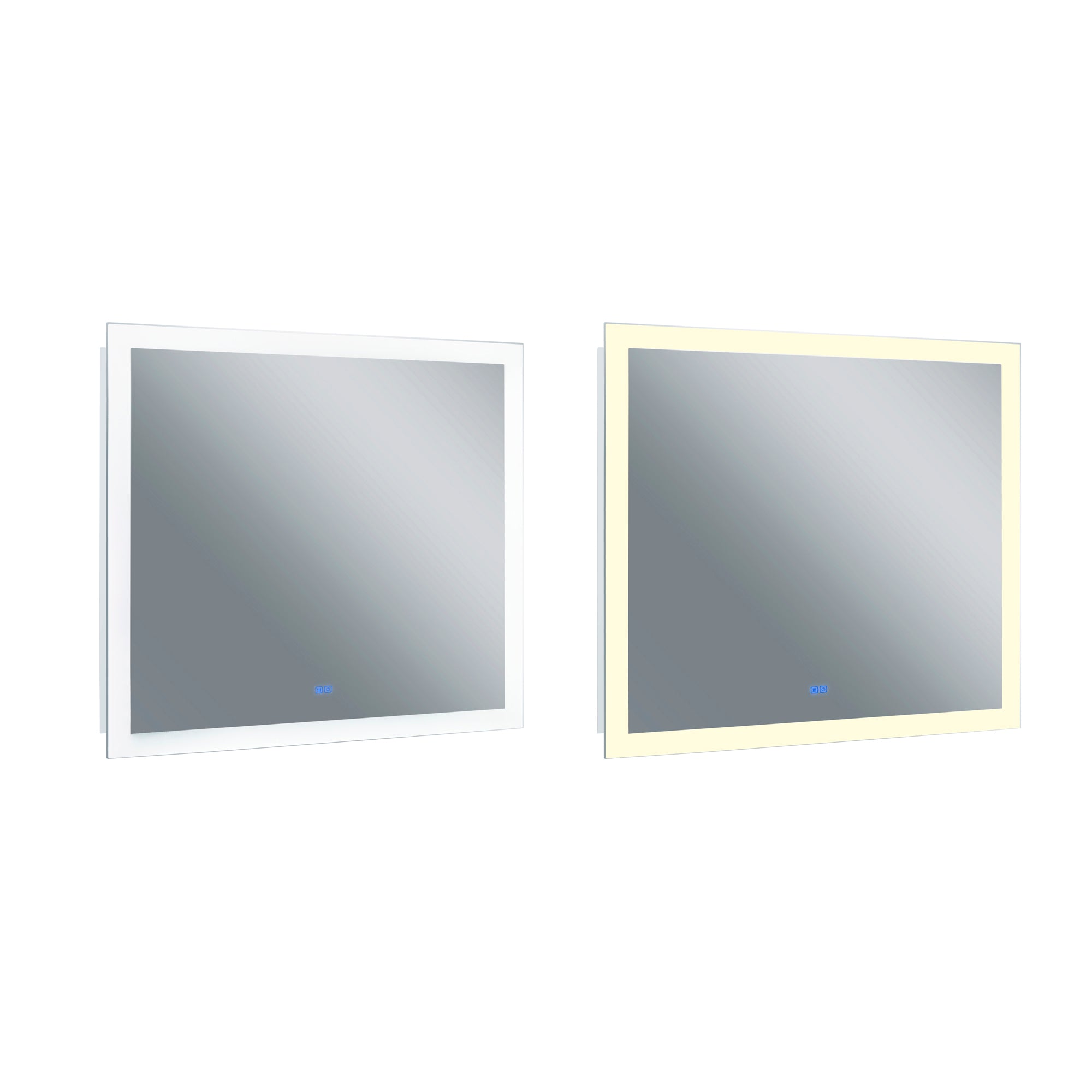 Abigail Rectangular 40x36in Matte White Integrated LED Mirror