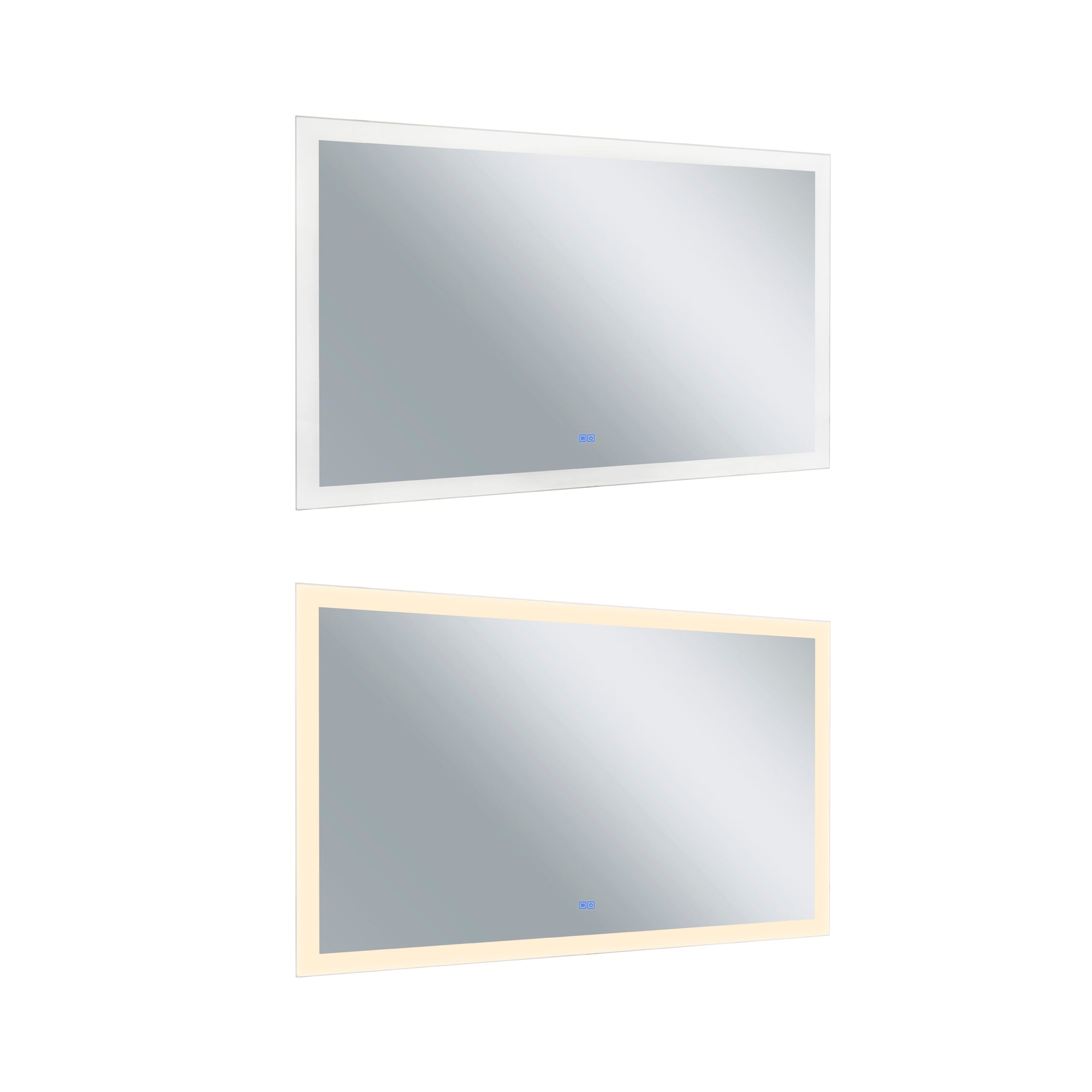 Abigail Rectangular 58x36in Matte White Integrated LED Mirror