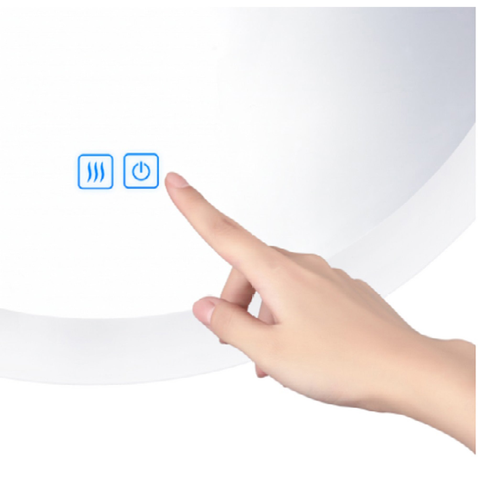 Agostino Oval 22in Matte White Integrated LED Mirror