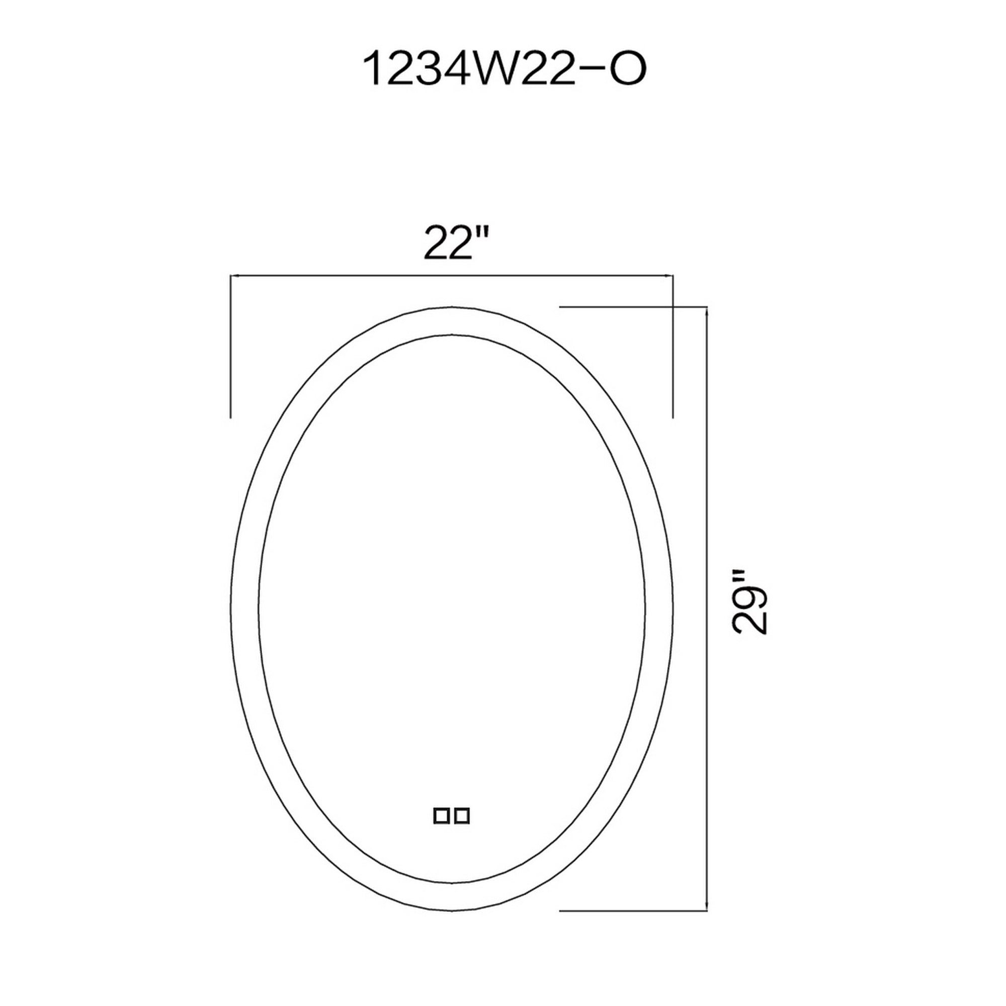 Agostino Oval 22in Matte White Integrated LED Mirror