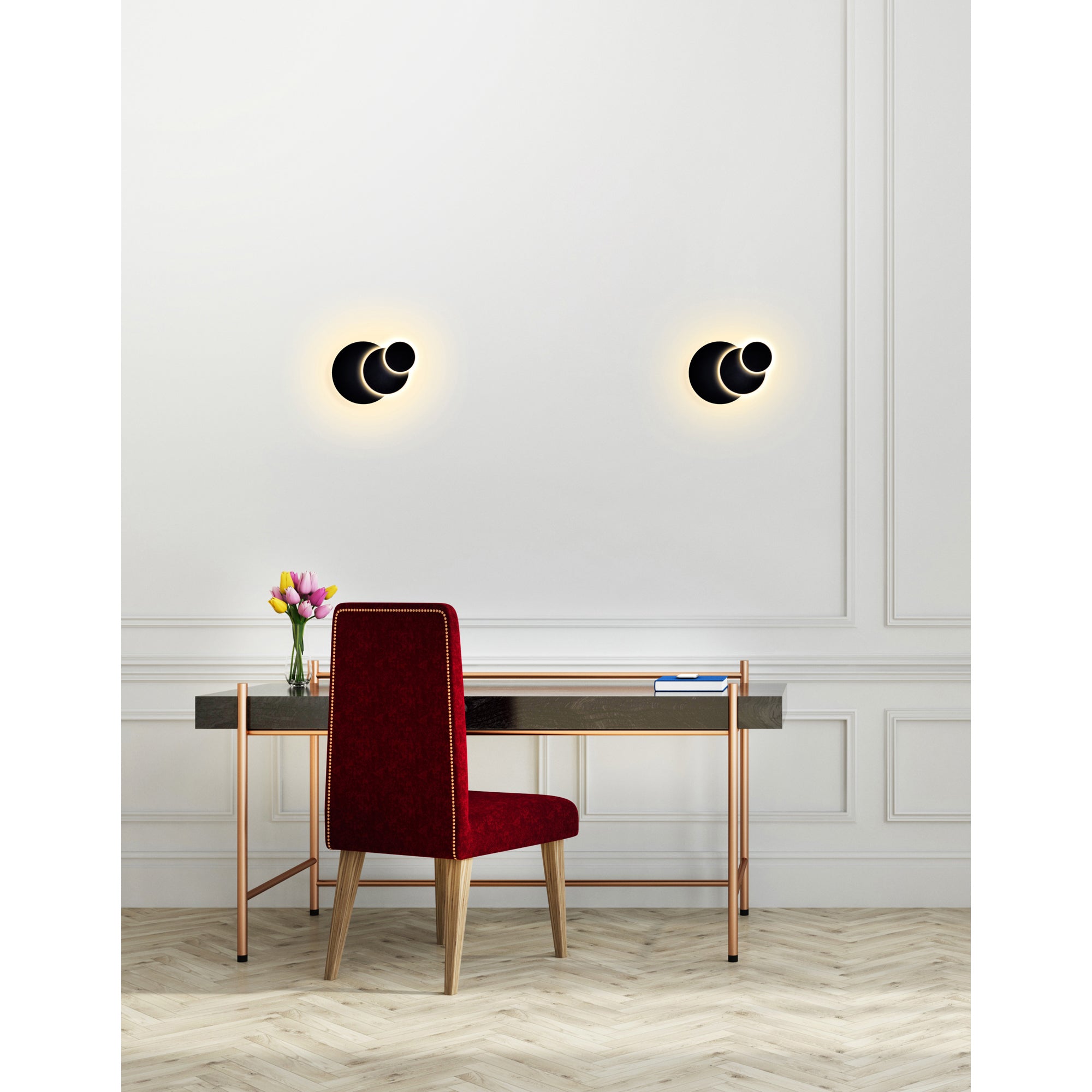 Private I Integrated LED Round Matte Black Wall Sconce