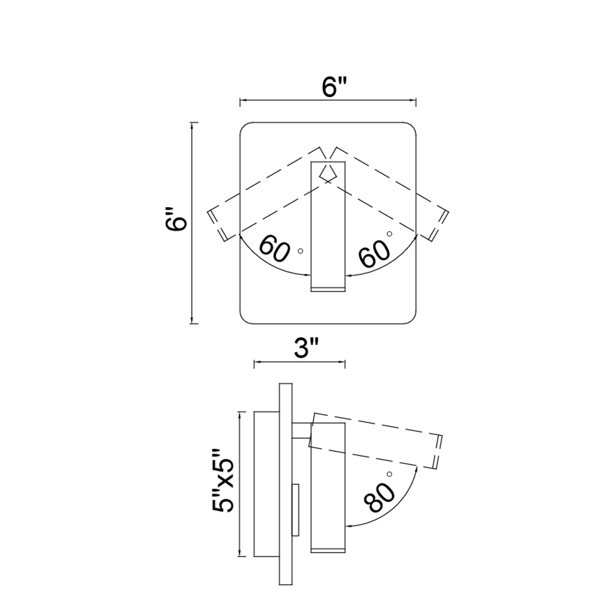 Private I Integrated LED Adjustable Square Matte Black Wall Sconce