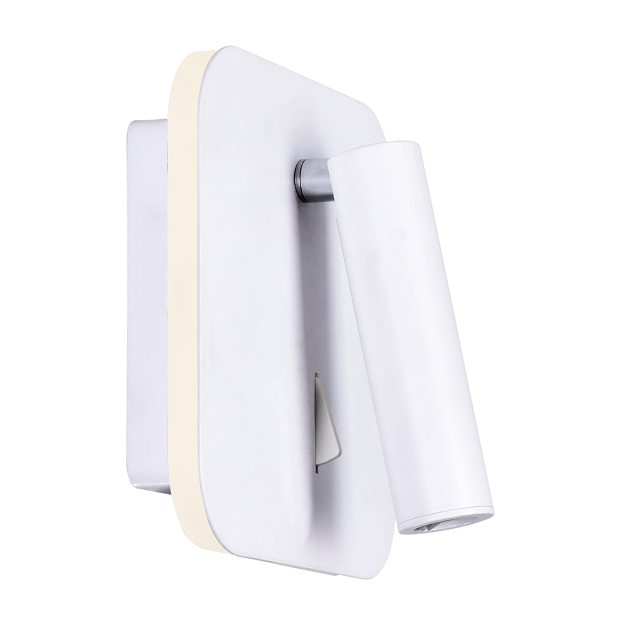 Private I Integrated LED Adjustable Square Matte White Wall Sconce