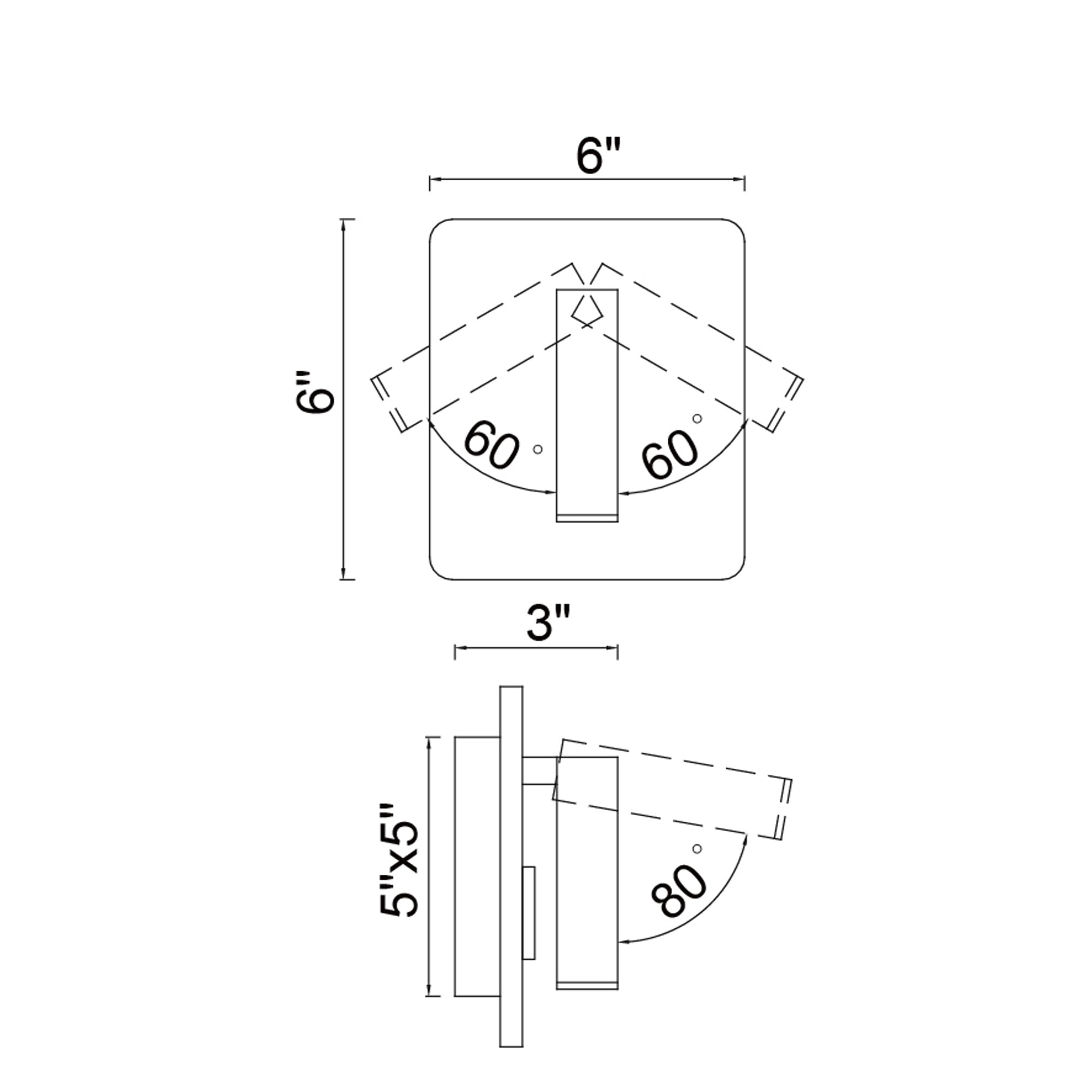 Private I Integrated LED Adjustable Square Matte White Wall Sconce
