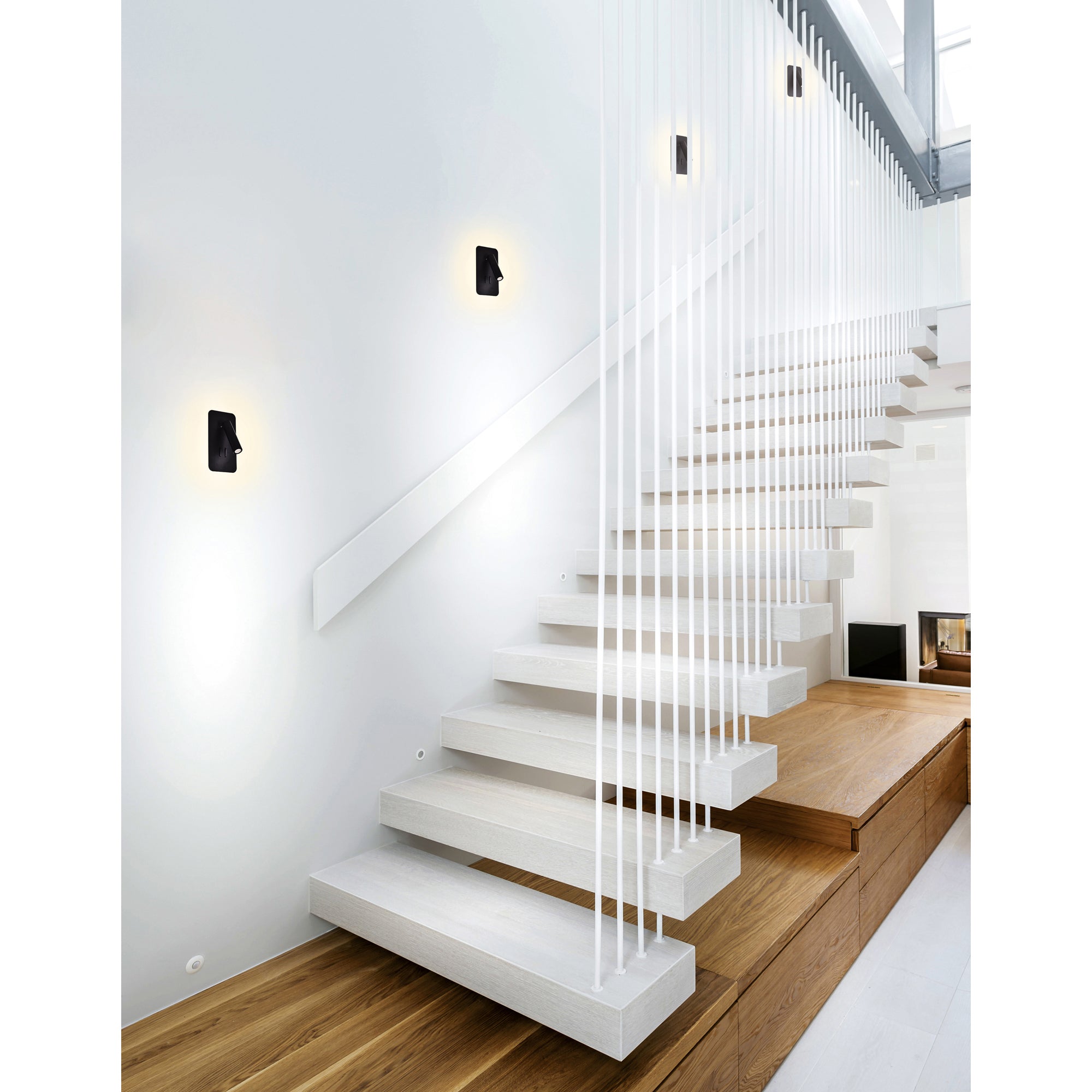 Private I Integrated LED Adjustable Rectangular Matte Black Wall Sconce