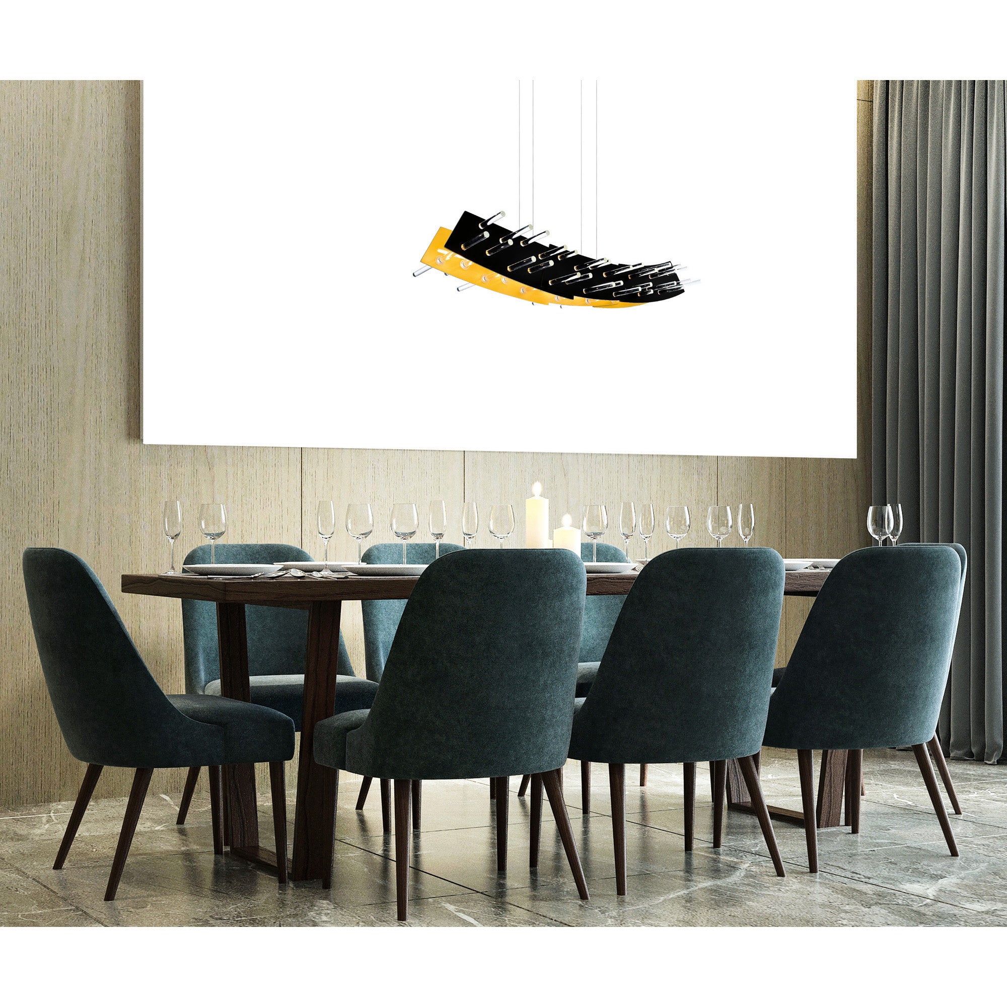 Gondola LED Chandelier With Black Finish