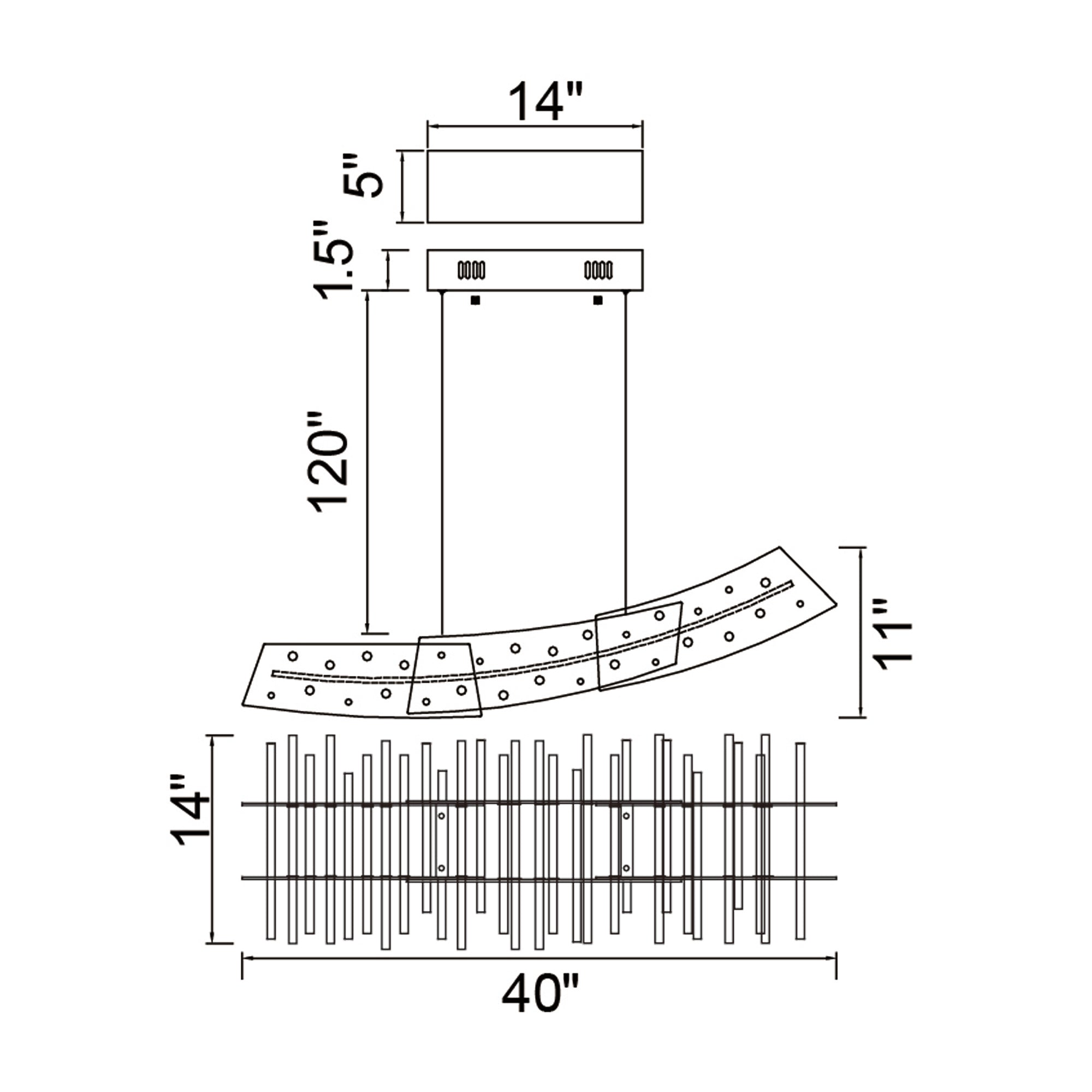 Gondola LED Chandelier With Satin Gold Finish