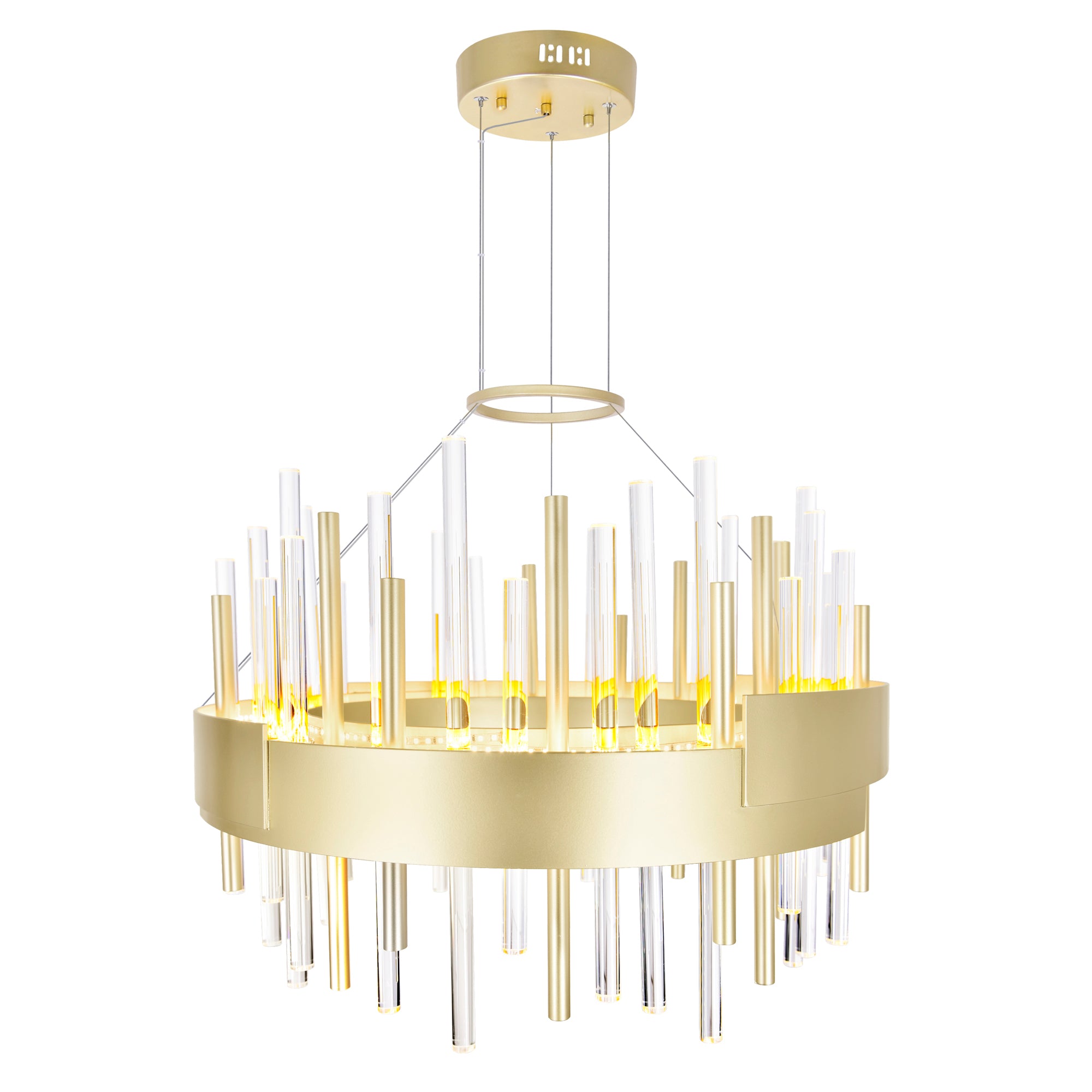 Millipede Integrated LED 20in Satin Gold Chandelier