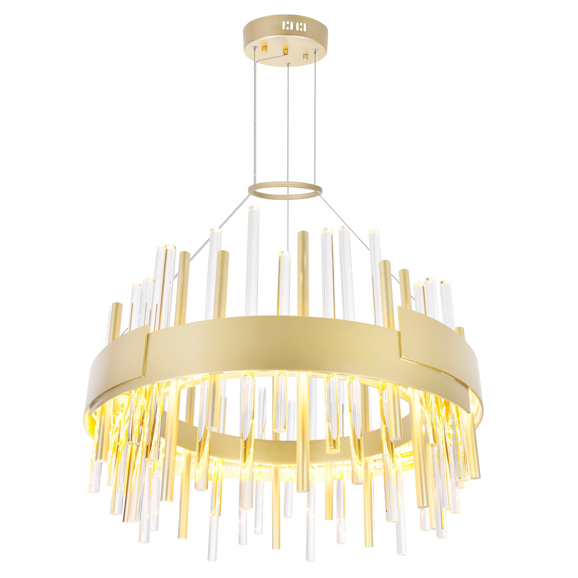 Millipede Integrated LED 20in Satin Gold Chandelier