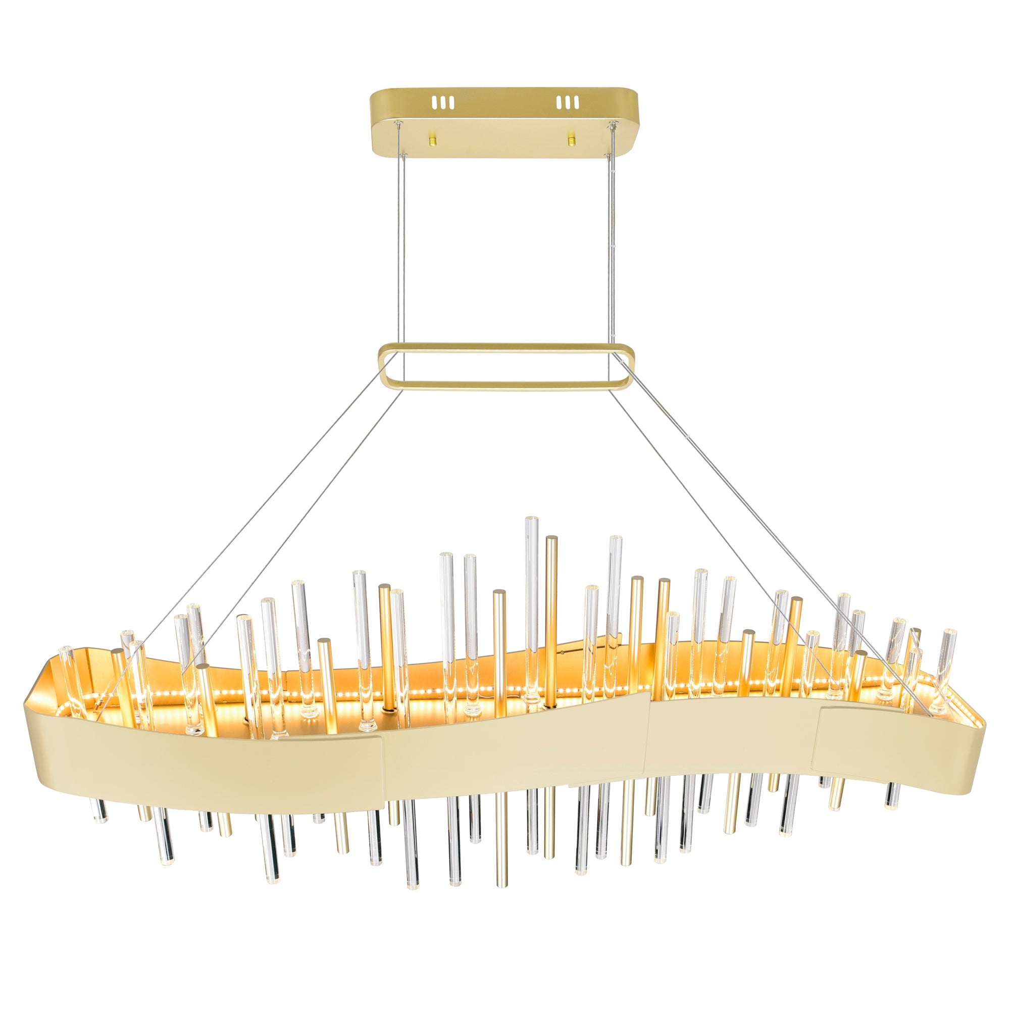 Millipede Integrated LED 40in Satin Gold Chandelier
