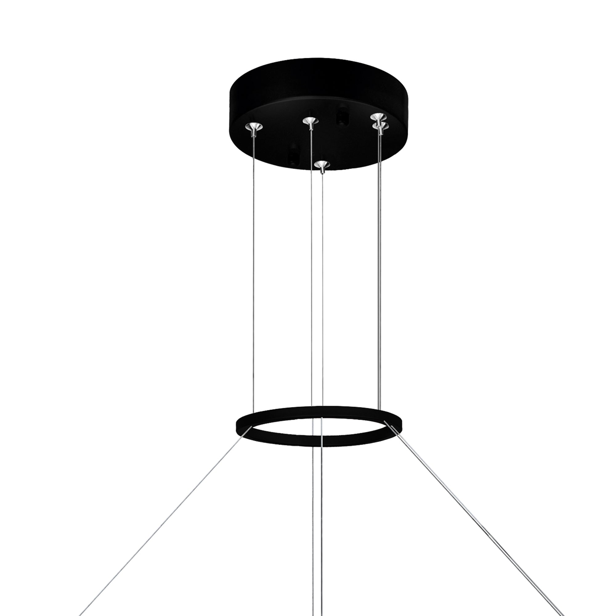 Guadiana Integrated LED 24in Black Chandelier with Handcrafted Glass
