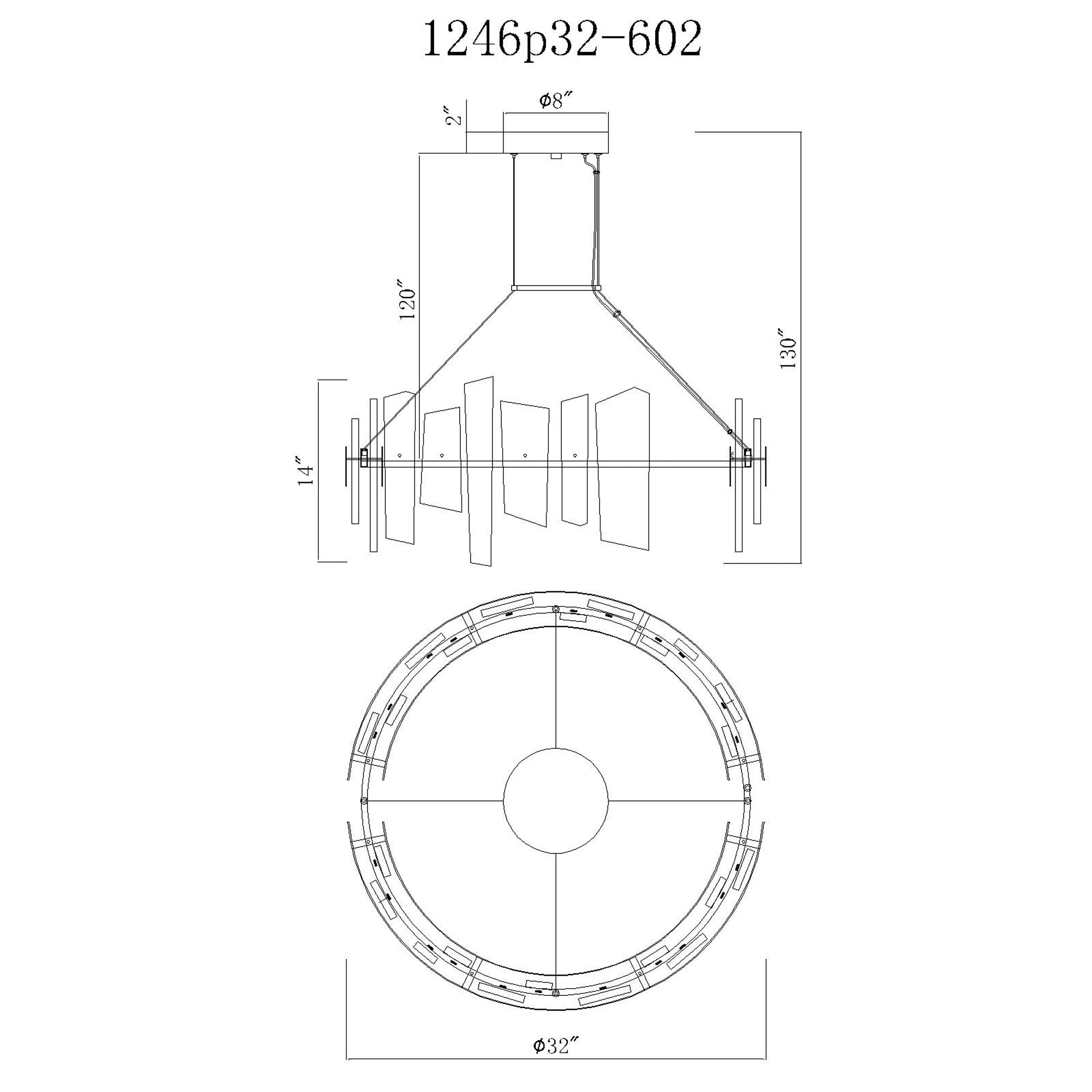 Guadiana Integrated LED 32in Satin Gold Chandelier with Handcrafted Glass
