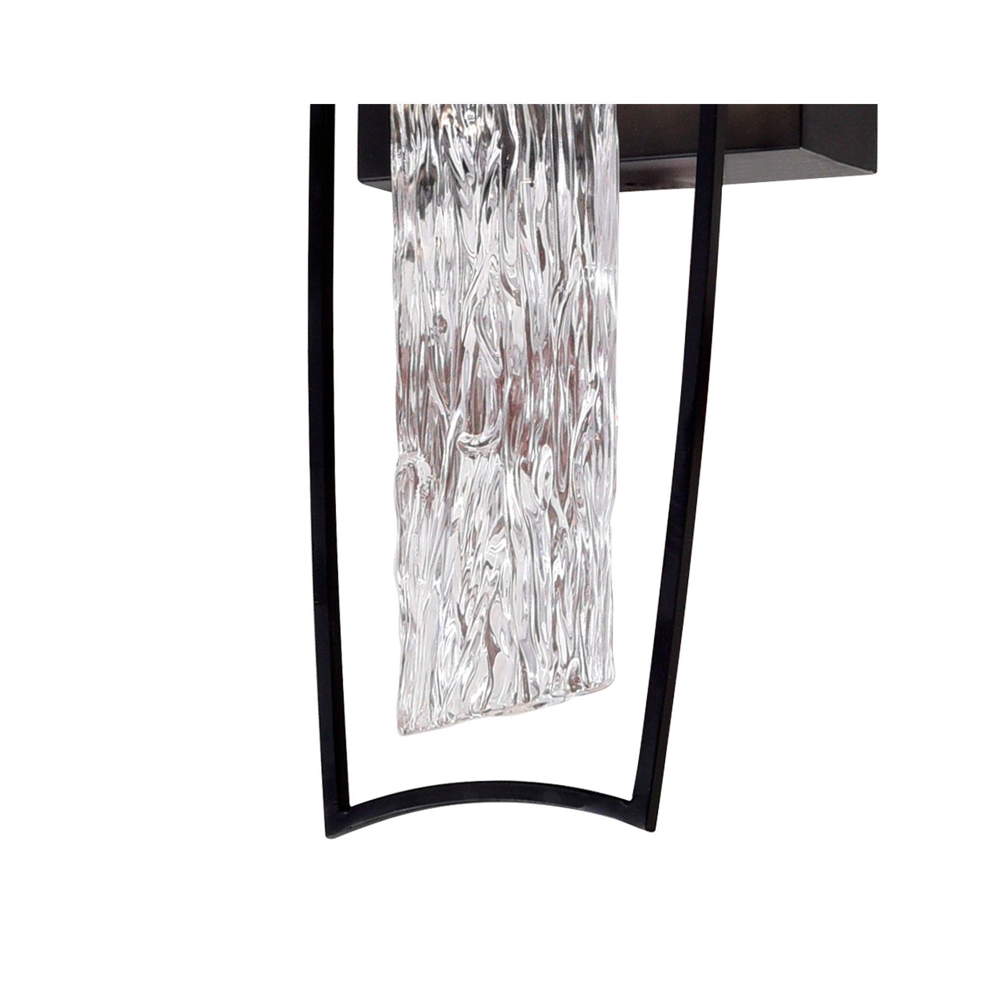 Guadiana Integrated LED 5in Black Wall Light with Handcrafted Glass