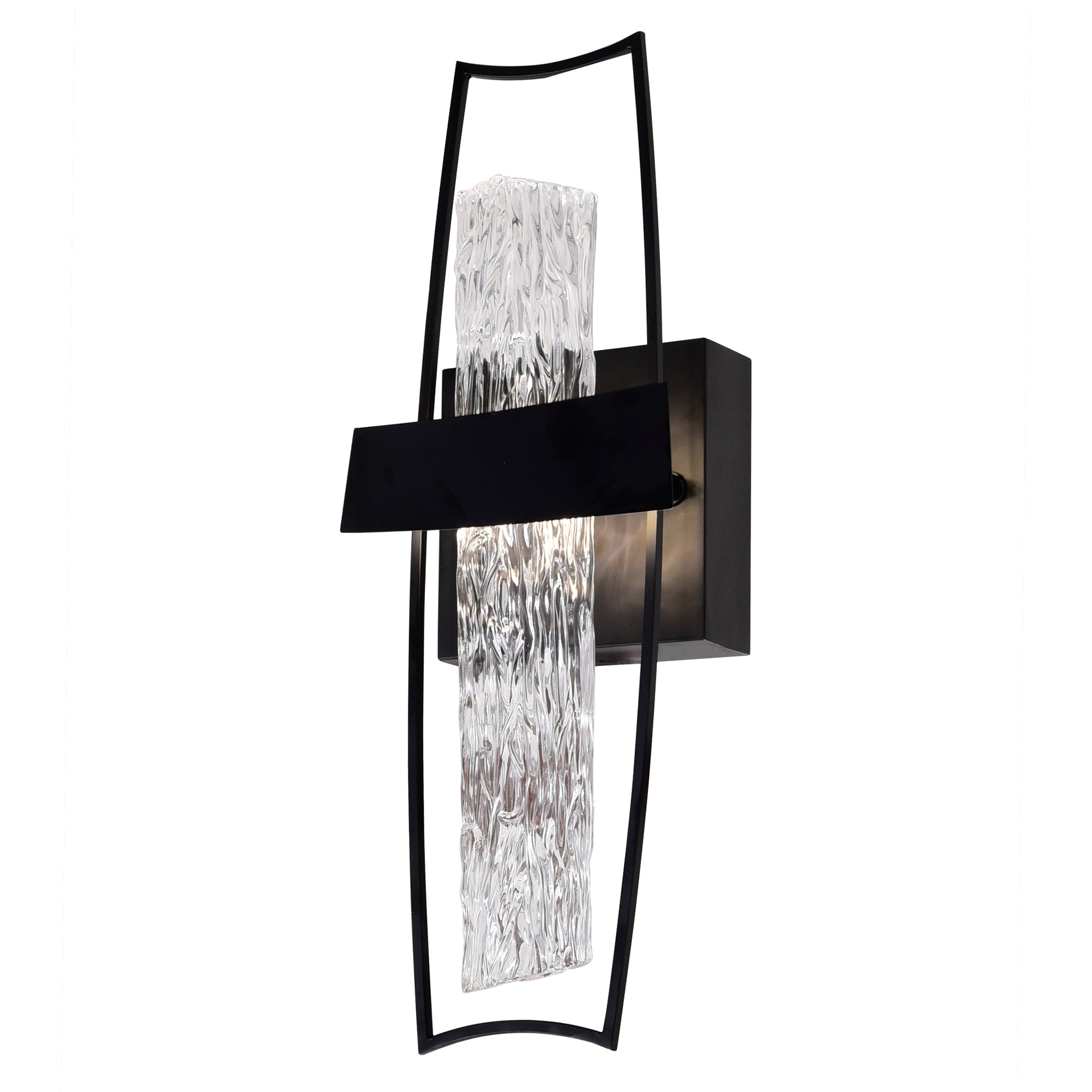 Guadiana Integrated LED 5in Black Wall Light with Handcrafted Glass