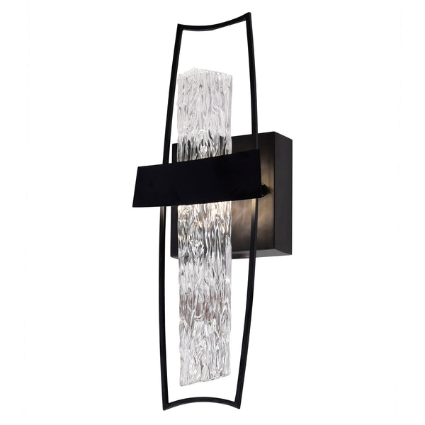 Guadiana Integrated LED 5in Black Wall Light with Handcrafted Glass