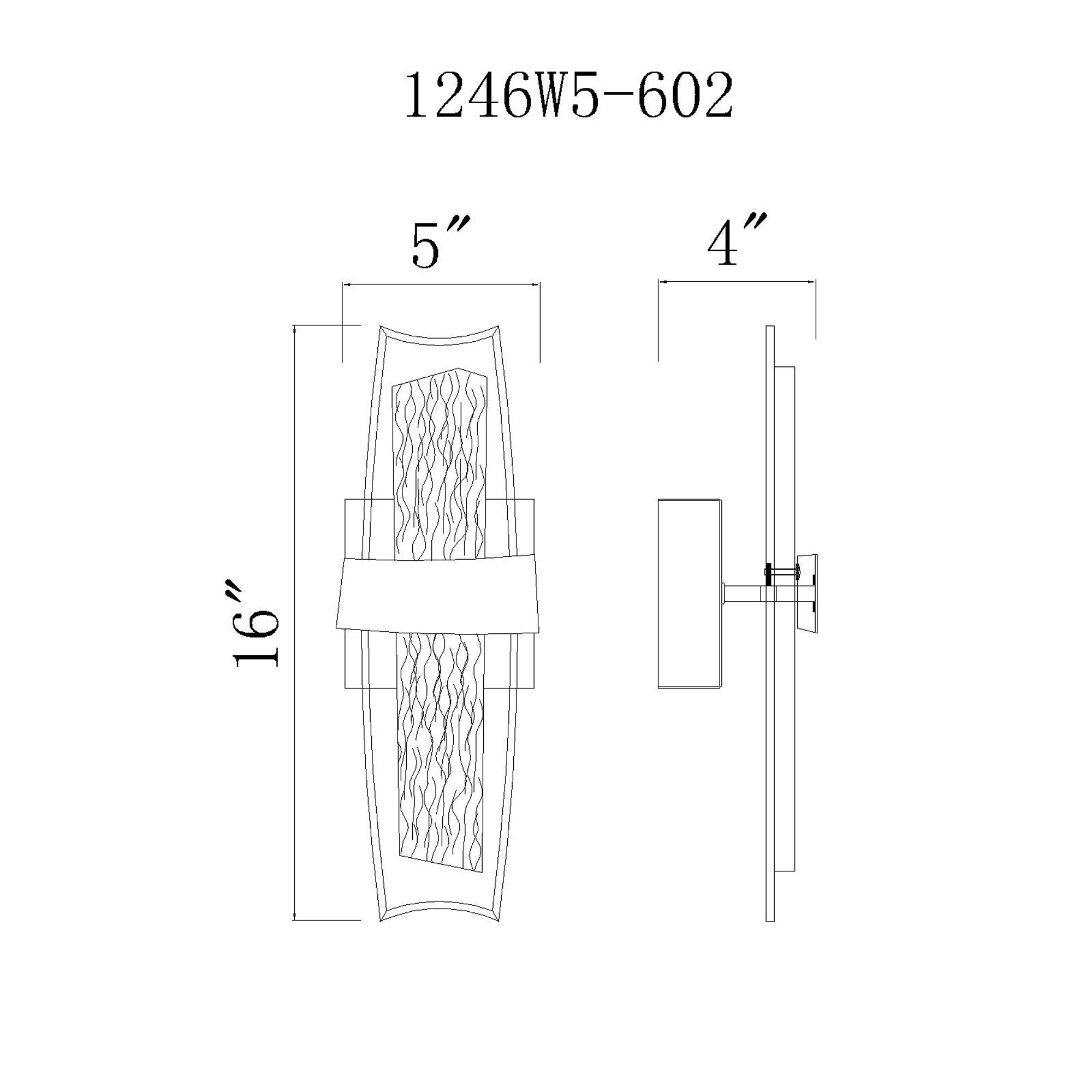 Guadiana Integrated LED 5in Satin Gold Wall Light with Handcrafted Glass