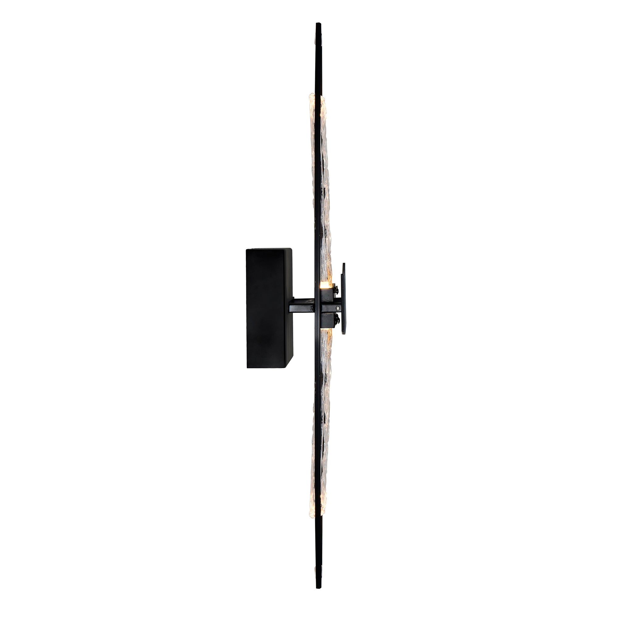 Guadiana Integrated LED 8in Black Wall Light with Handcrafted Glass