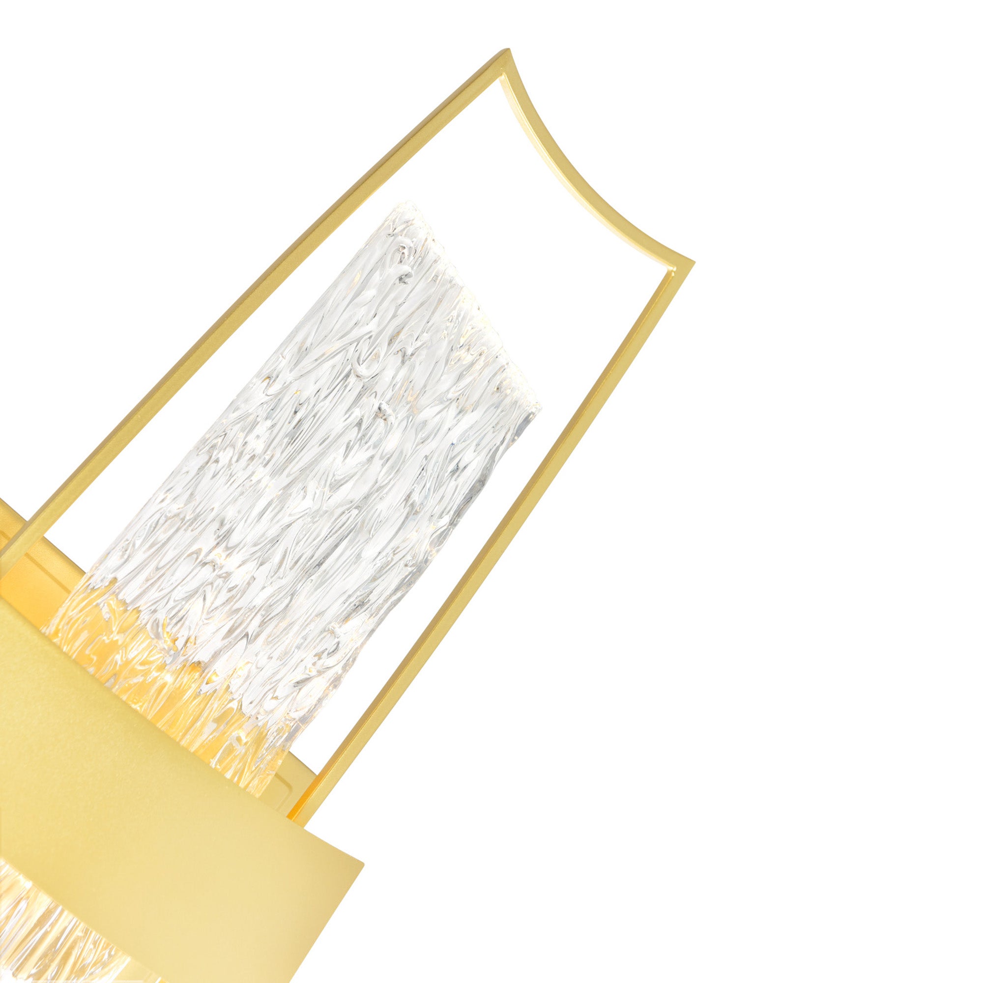 Guadiana Integrated LED 8in Satin Gold Wall Light with Handcrafted Glass