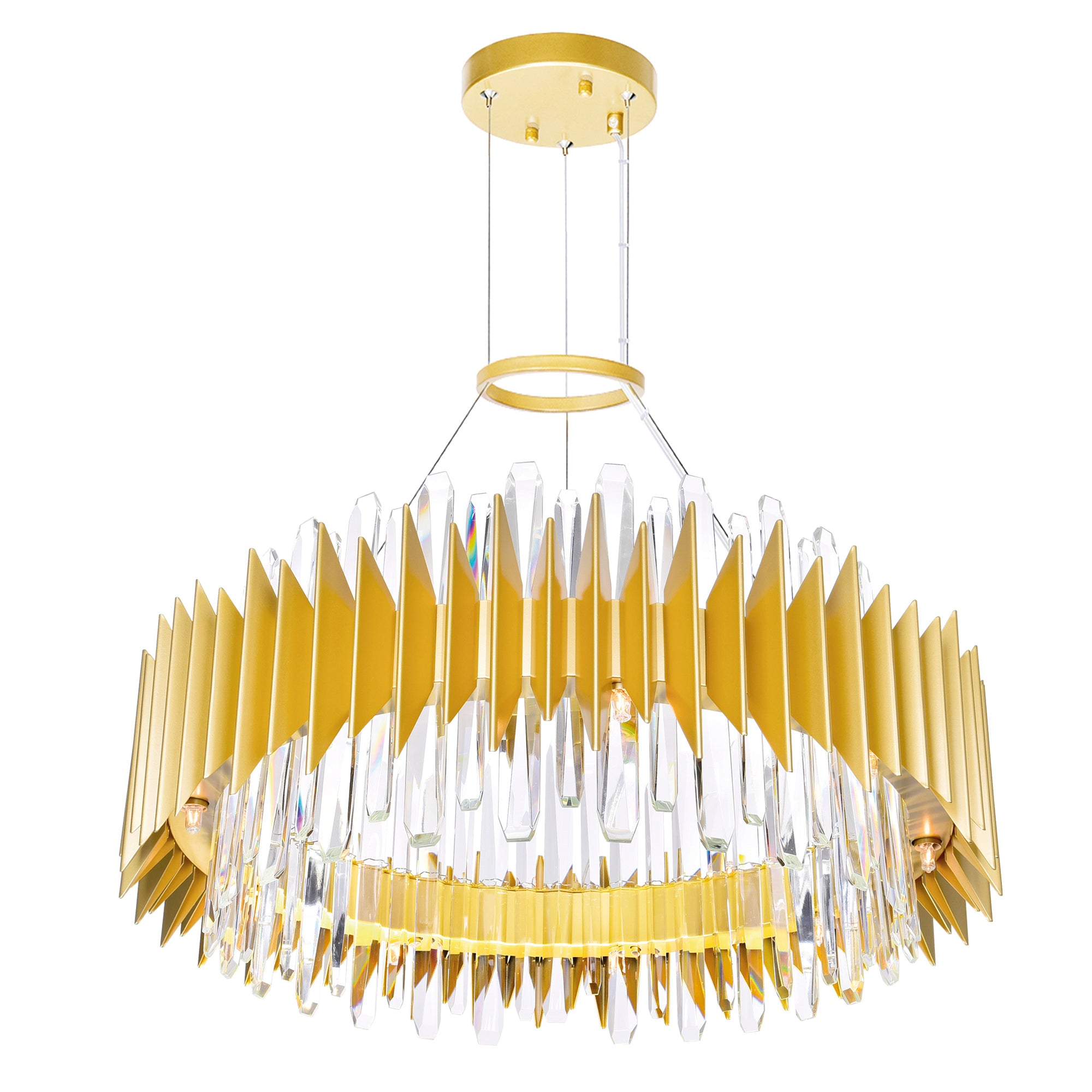 Cityscape 18 Light 28in Satin Gold Chandelier